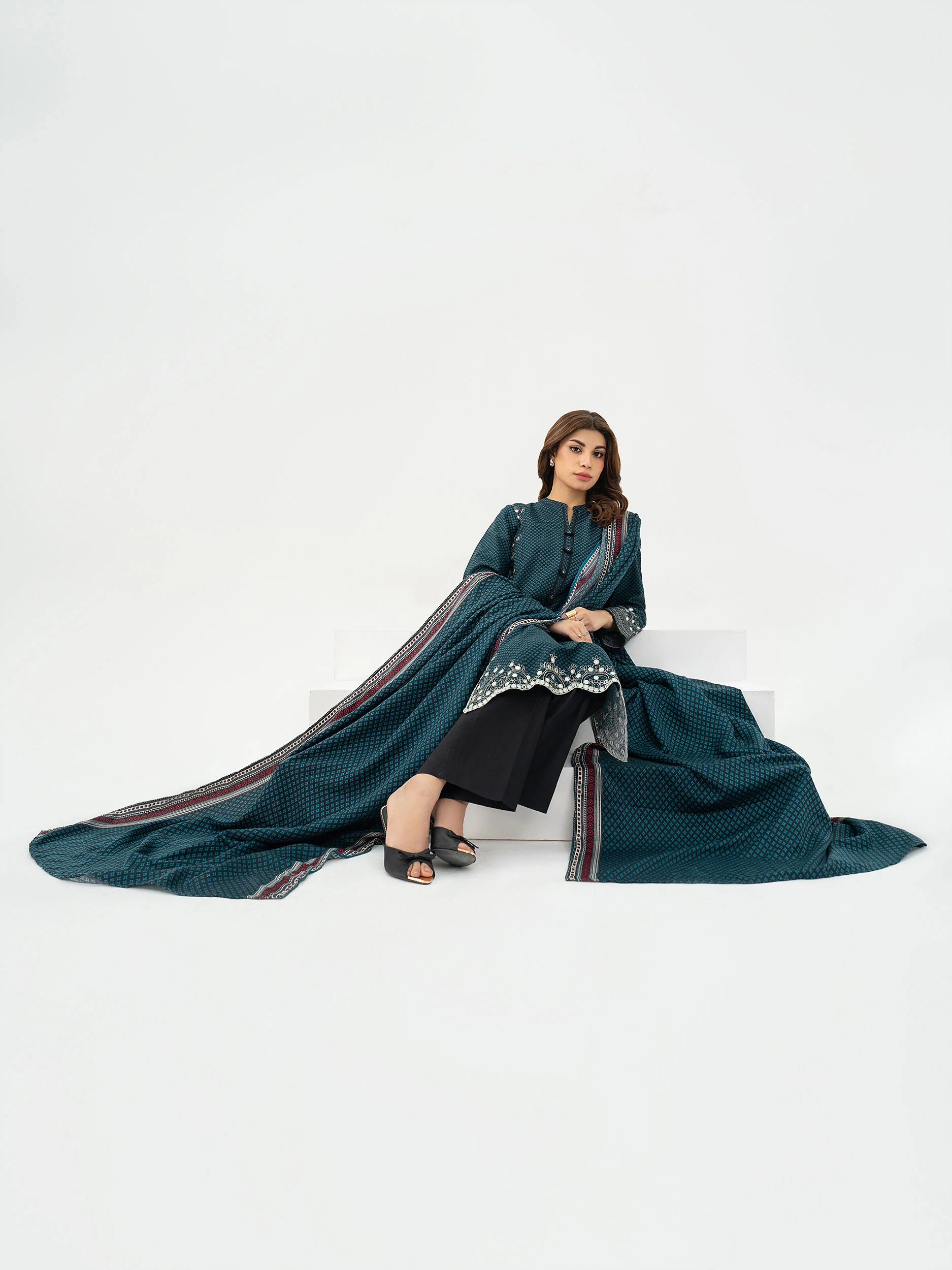 2 Piece Khaddar Suit-Embroidered (Pret) - Image 4
