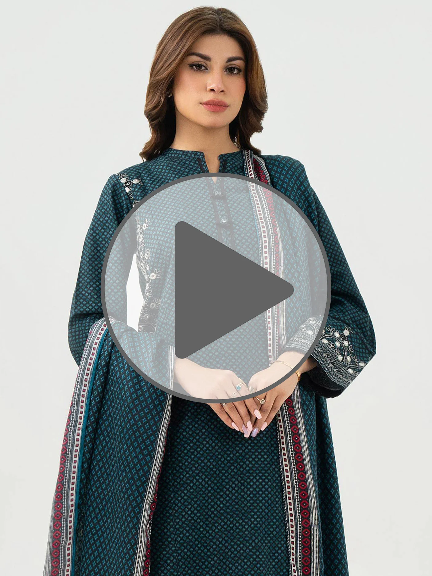 2 Piece Khaddar Suit-Embroidered (Pret) - Image 8