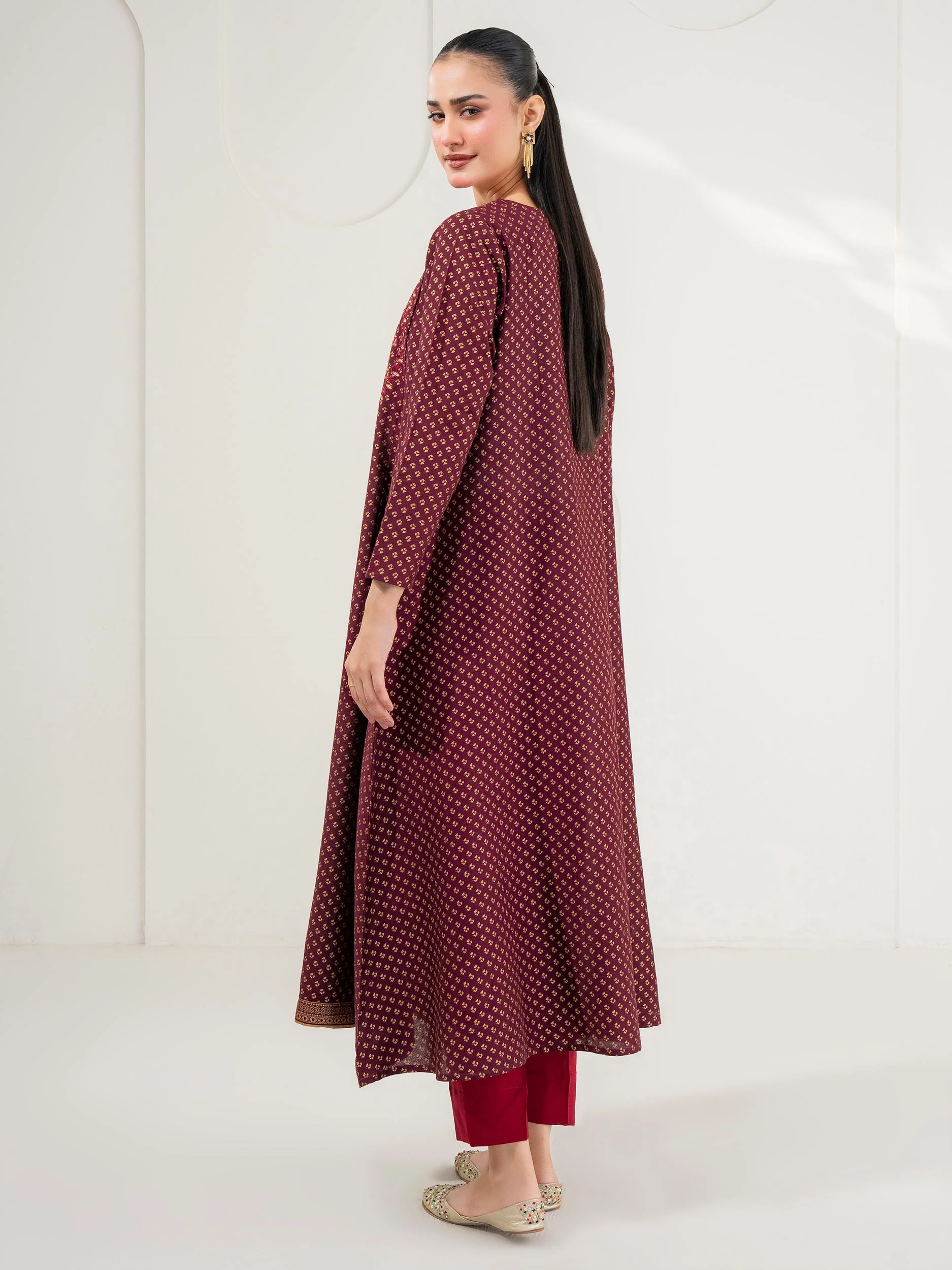 Khaddar Frock-Embroidered (Pret) - Image 5