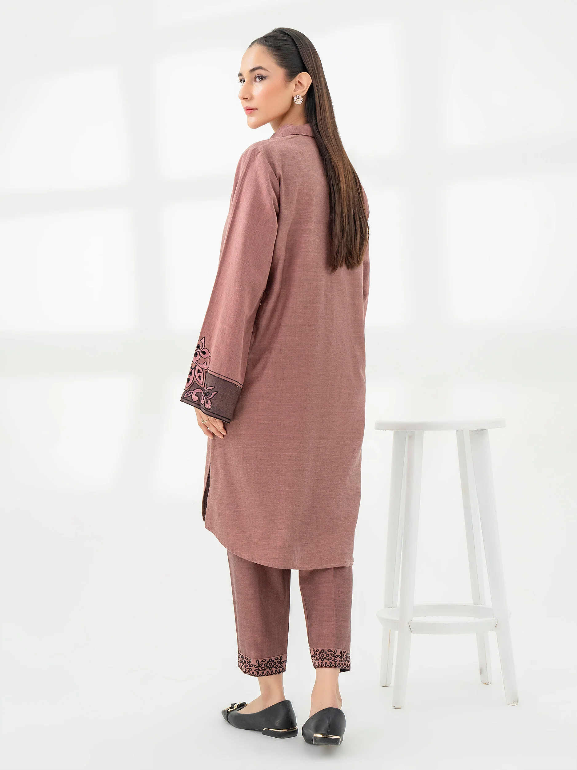 2 Piece Yarn Dyed Suit-Embroidered (Pret) - Image 6