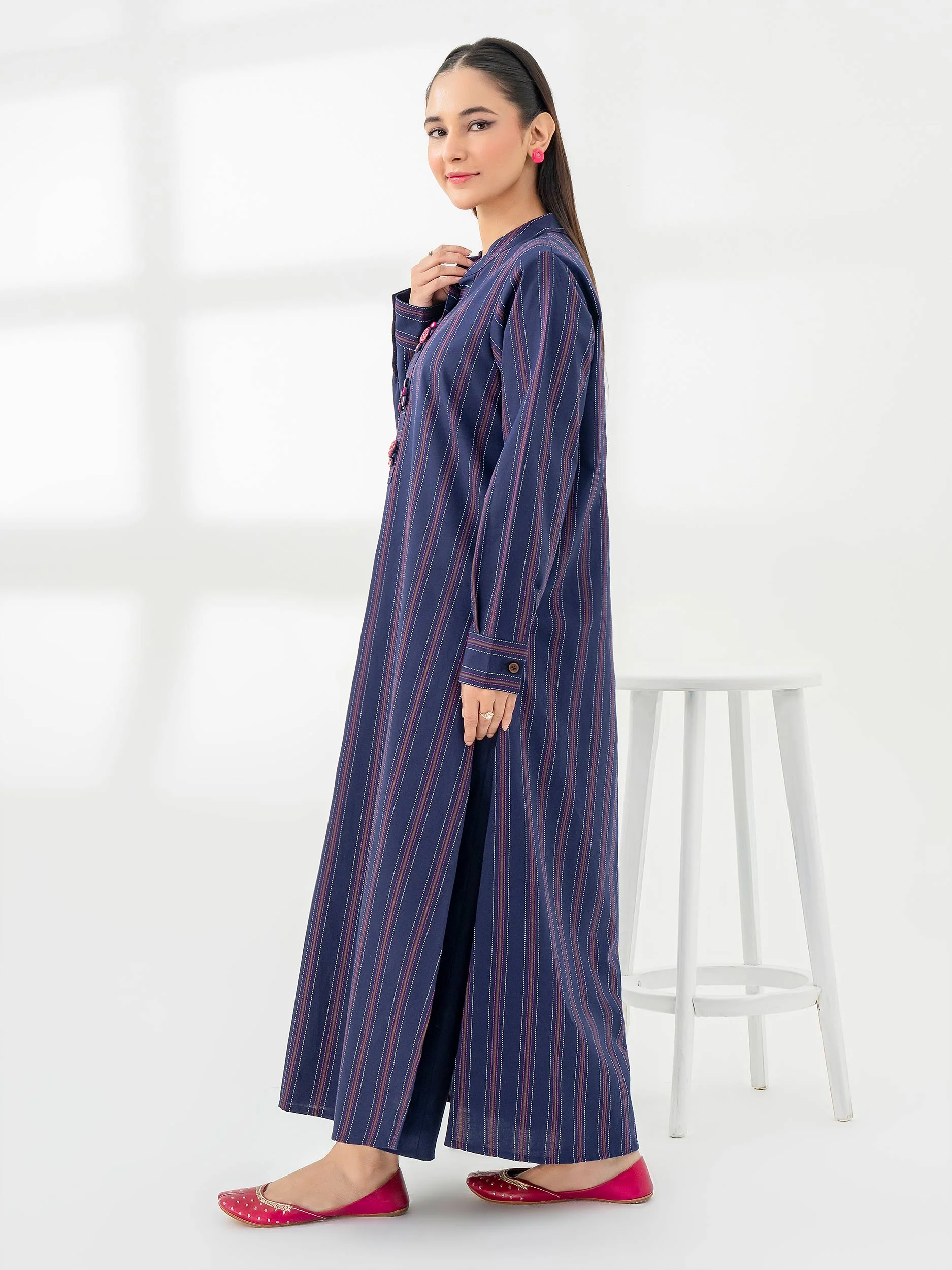 2 Piece Yarn Dyed Suit-Embroidered (Pret) - Image 4