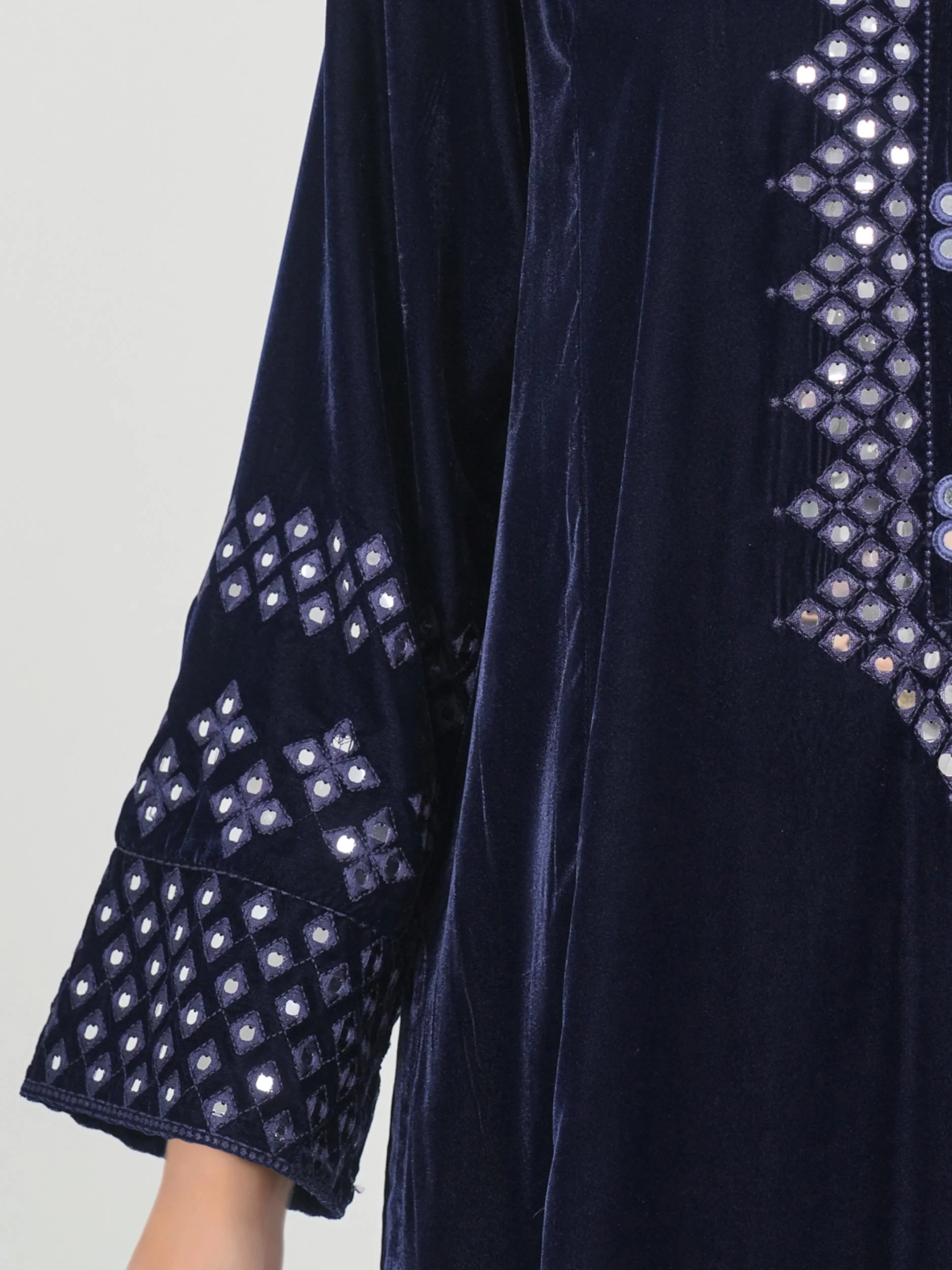 3 Piece Velvet Suit- Embroidered (Pret) - Image 6