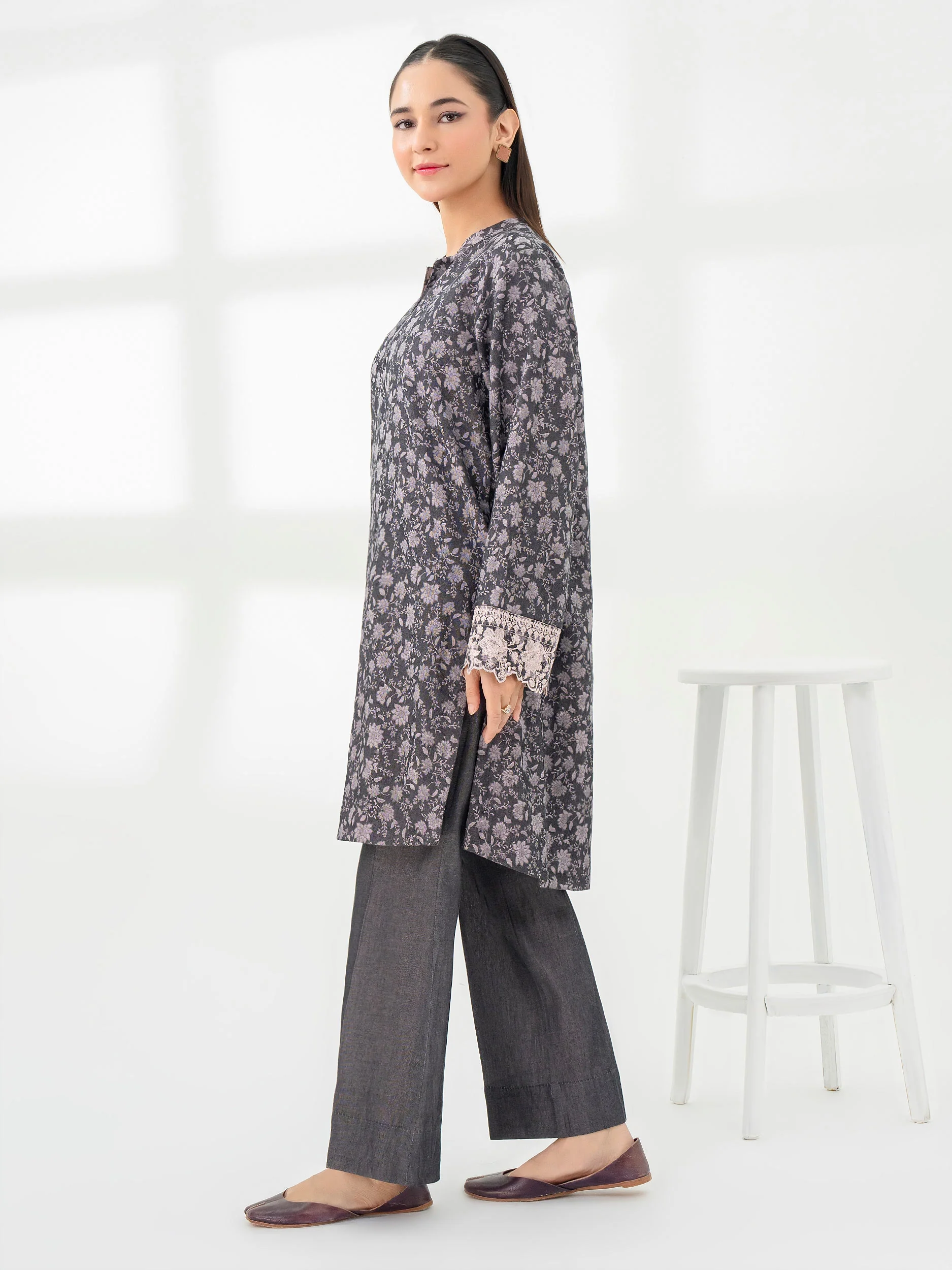 2 Piece Jacquard Suit-Embroidered (Pret) - Image 3