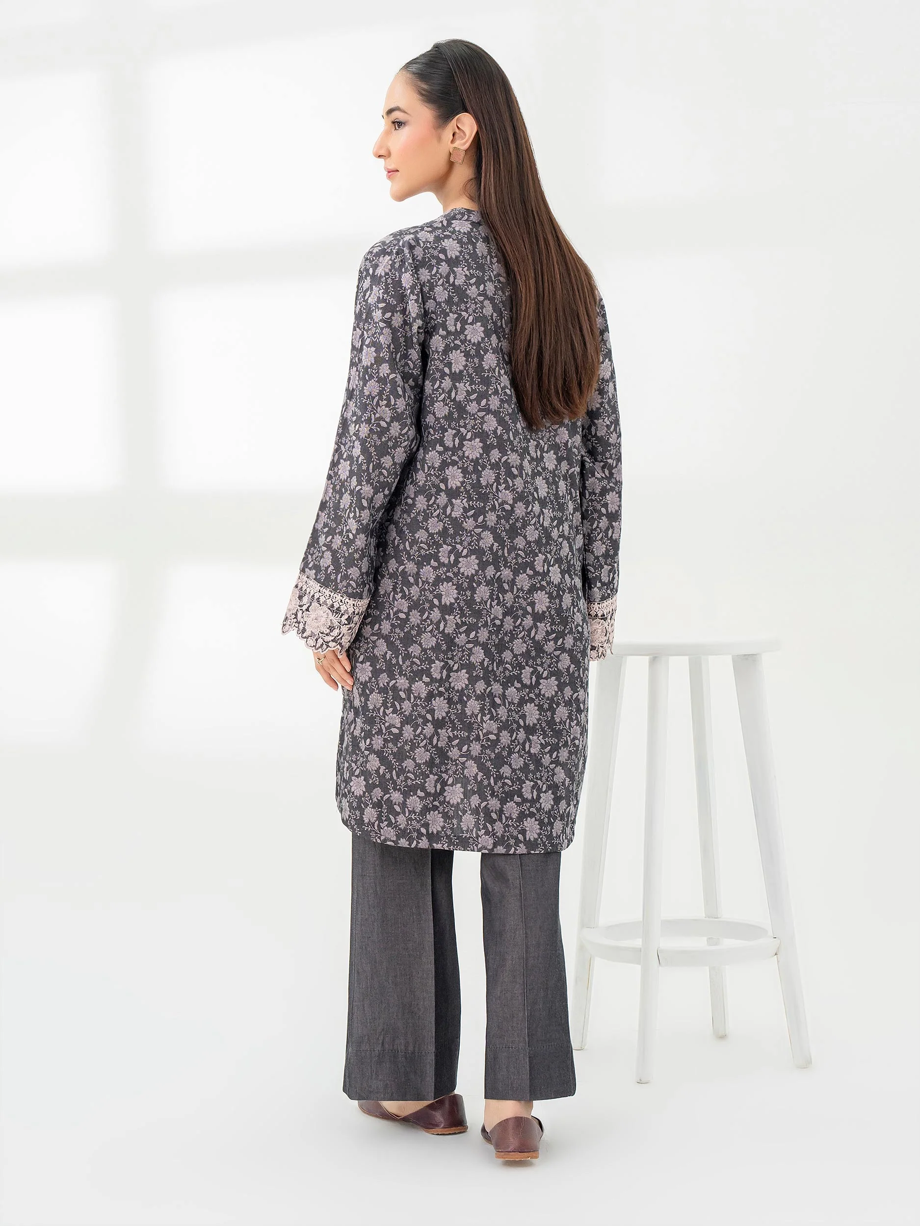 2 Piece Jacquard Suit-Embroidered (Pret) - Image 4