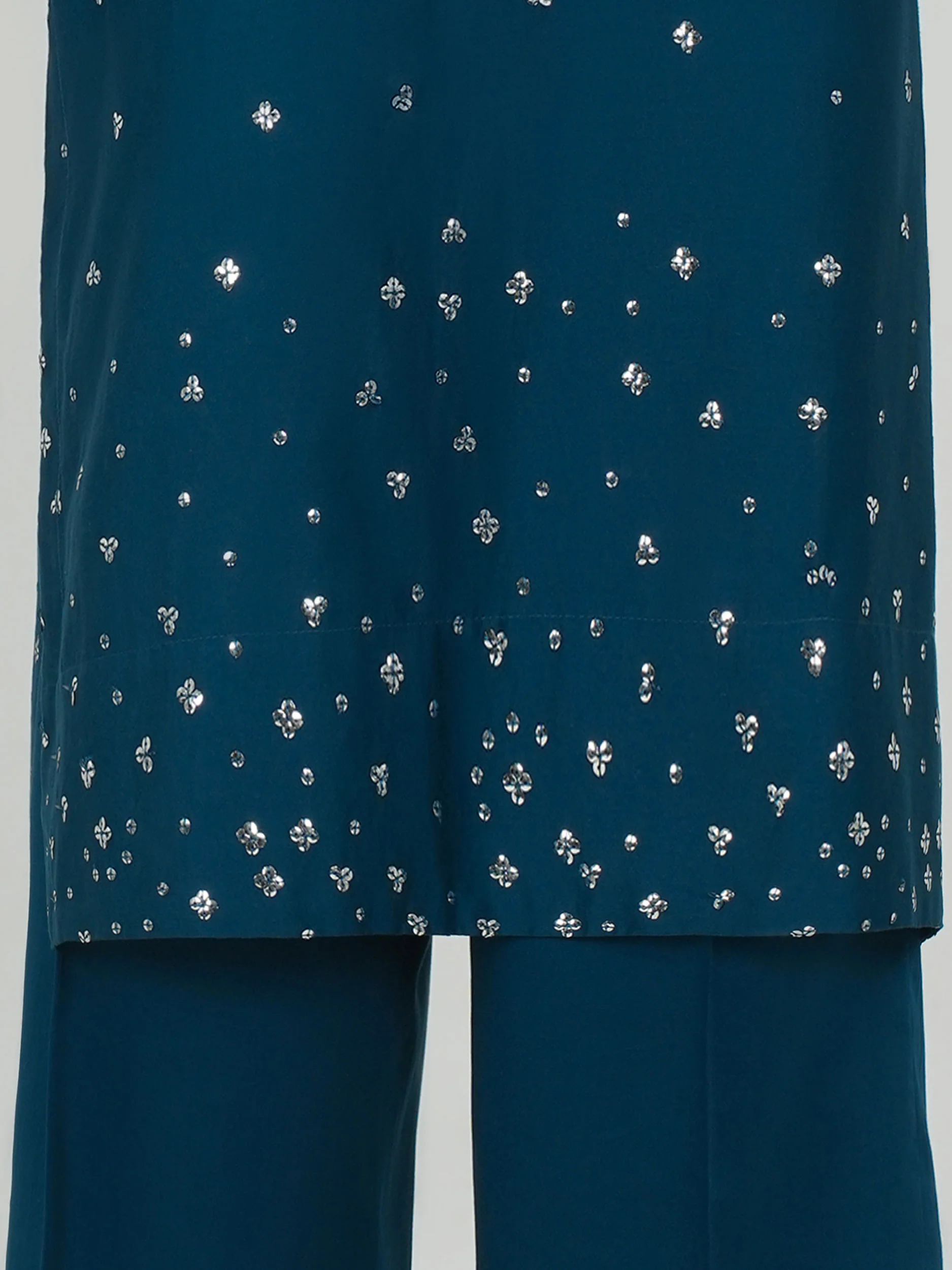 2 Piece Satin Suit- Embroirdered (Pret) - Image 6
