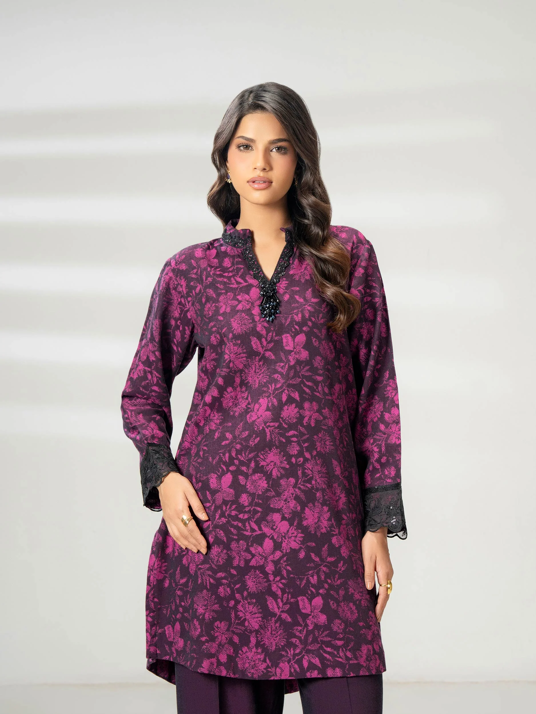 2 Piece Jacquard Suit-Embroidered (Pret) - Image 6