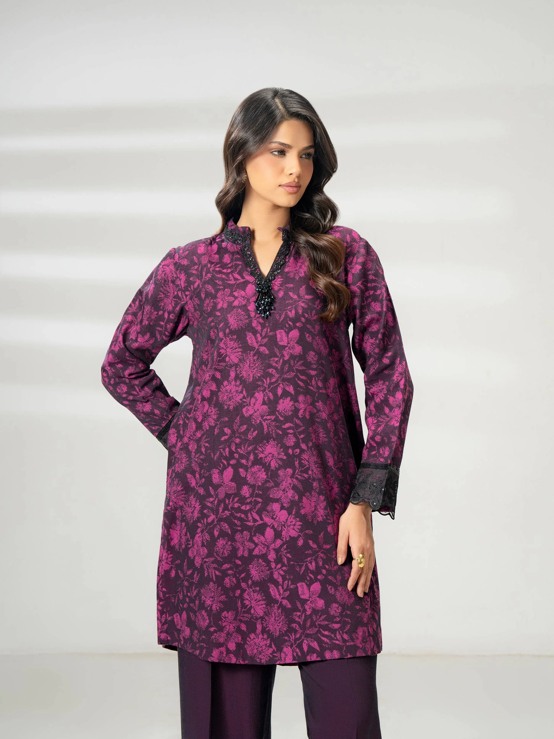 2 Piece Jacquard Suit-Embroidered (Pret) - Image 7