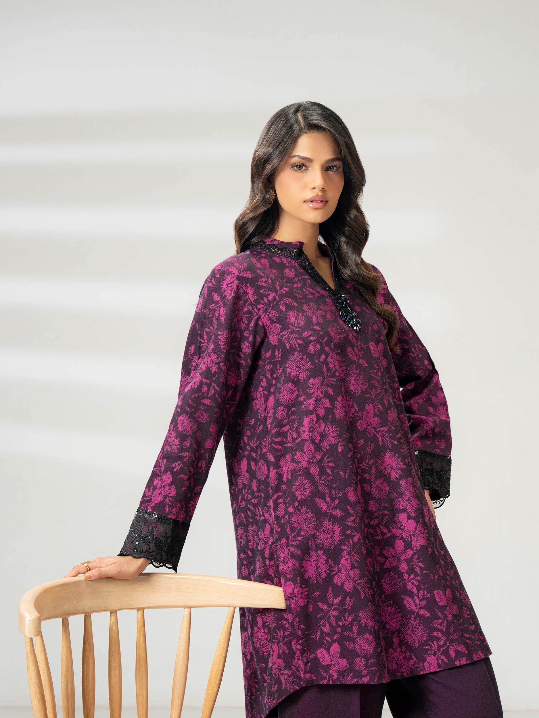 2 Piece Jacquard Suit-Embroidered (Pret) - Image 8