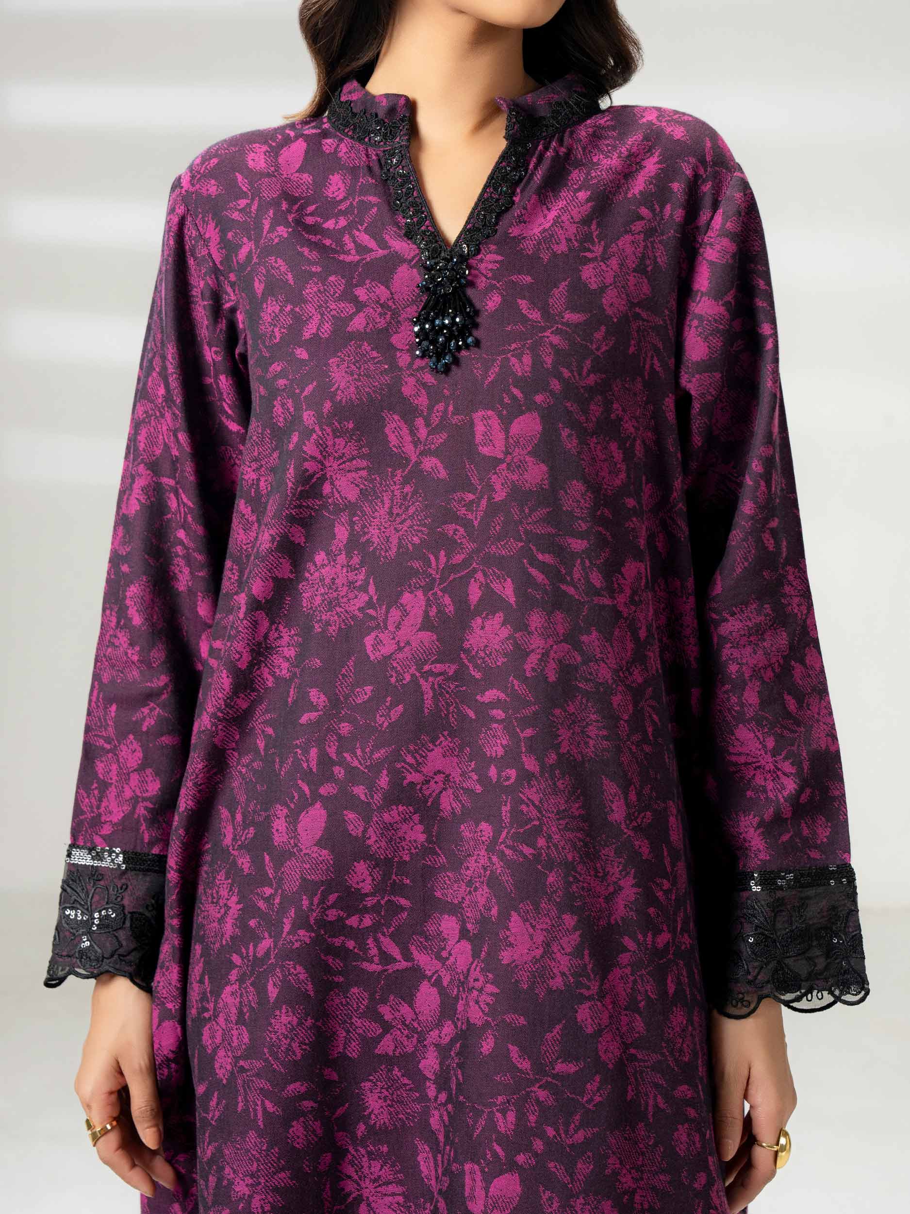 2 Piece Jacquard Suit-Embroidered (Pret) - Image 9