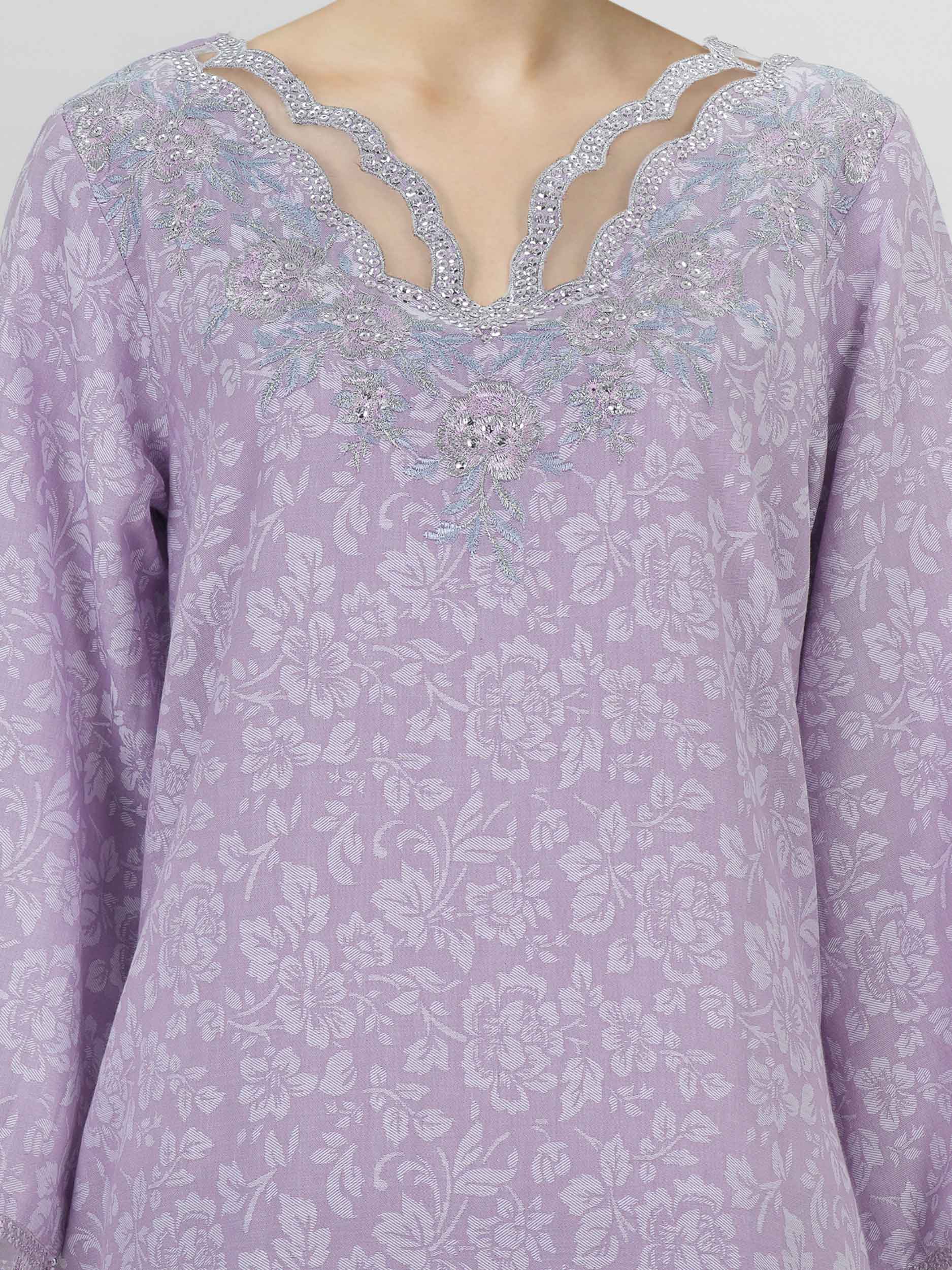 2 Piece Self Jacquard Suit- Embroidered (Pret) - Image 4