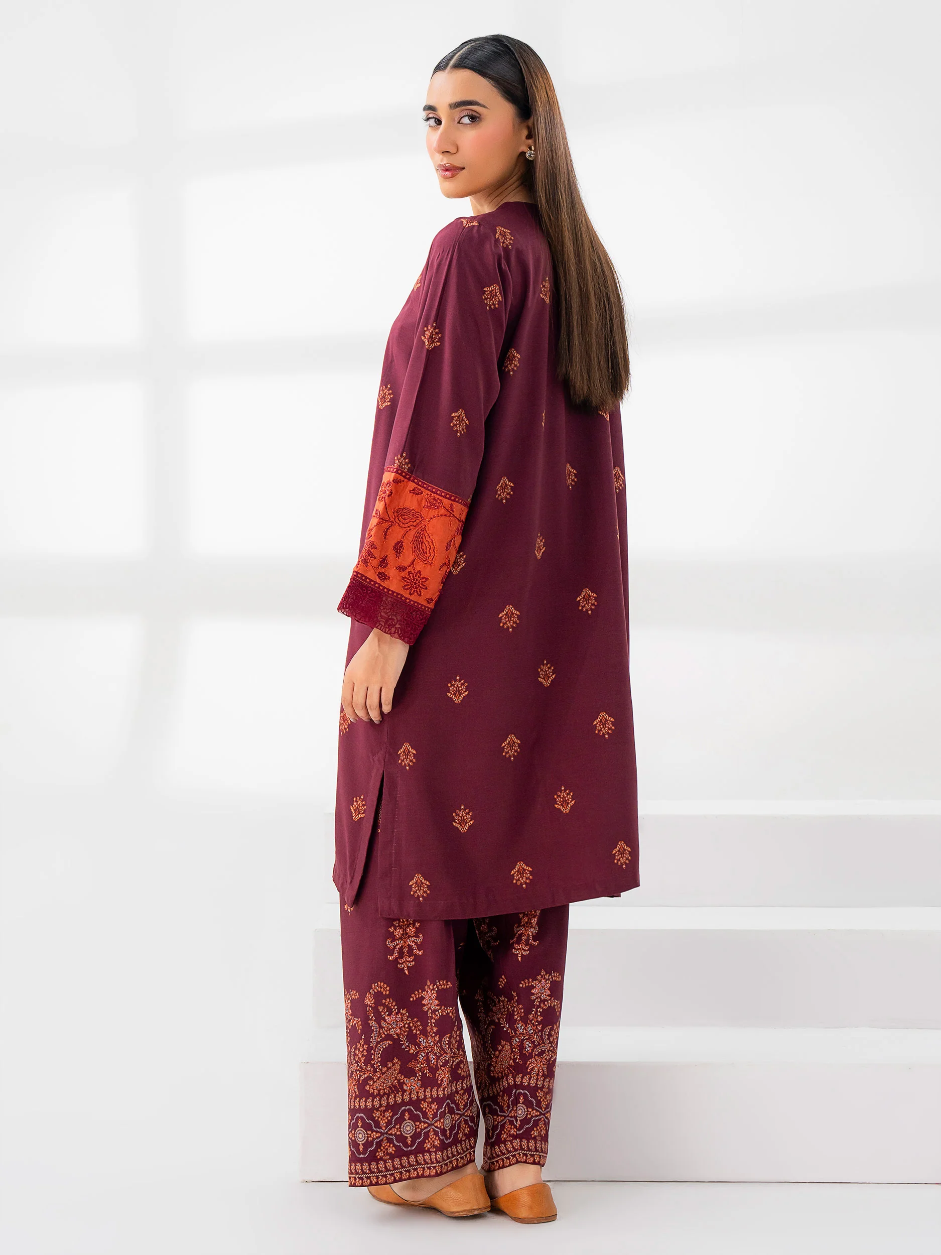 2 Piece Linen Suit-Embroidered (Pret) - Image 5