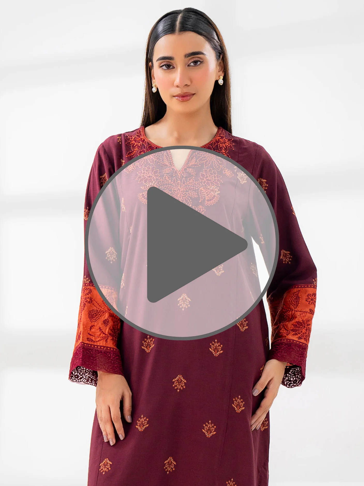 2 Piece Linen Suit-Embroidered (Pret) - Image 7