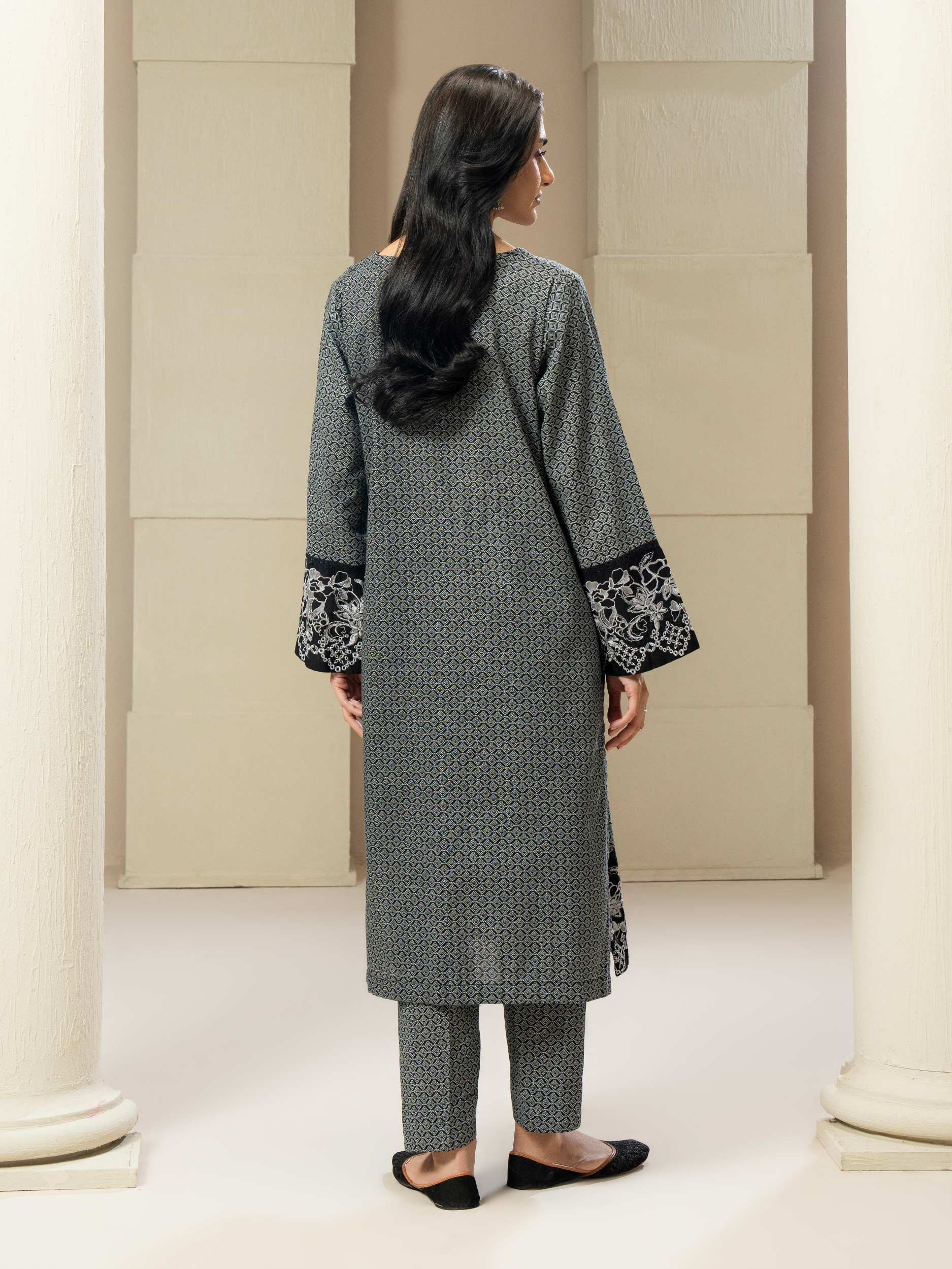 2 Piece Khaddar Suit-Embroidered (Pret) - Image 6