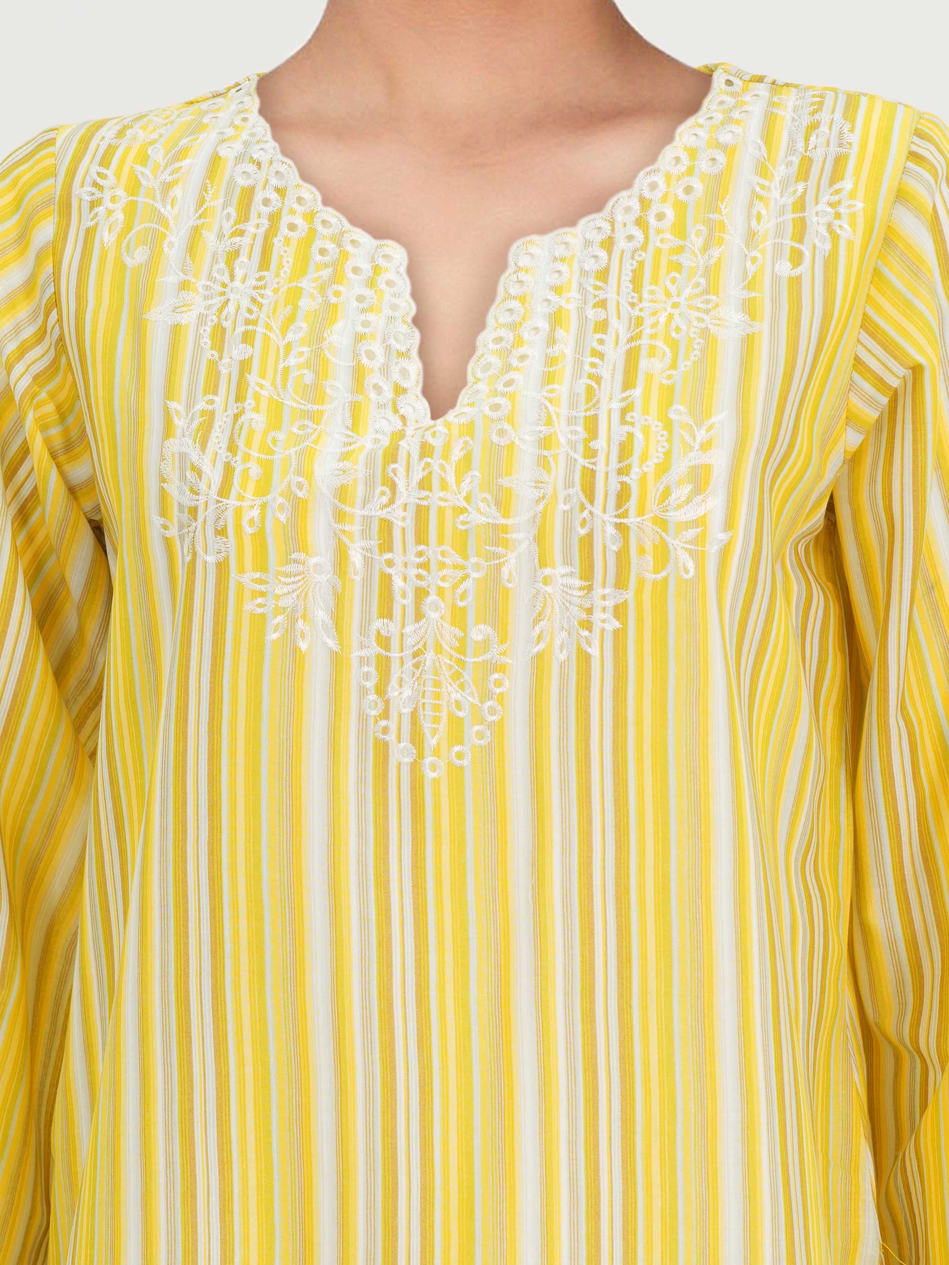 2 Piece Cambric Suit- Embroidered (Pret) - Image 3