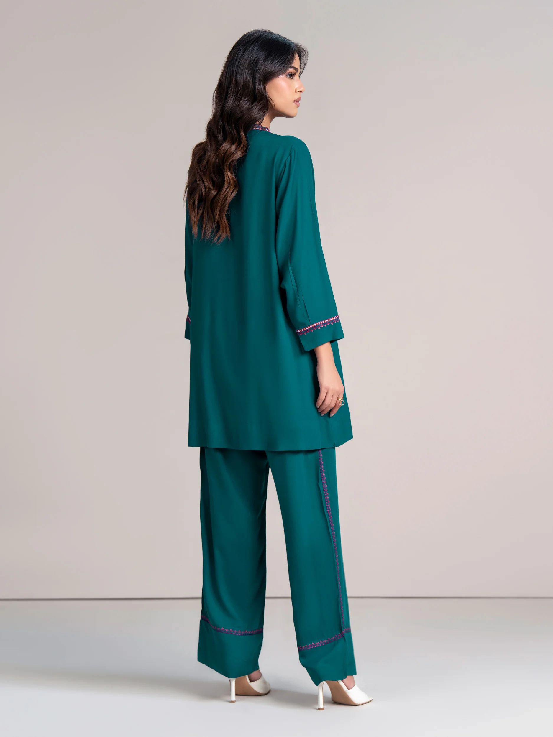 2 Piece Stone Suit- Embroidered (Pret) - Image 3