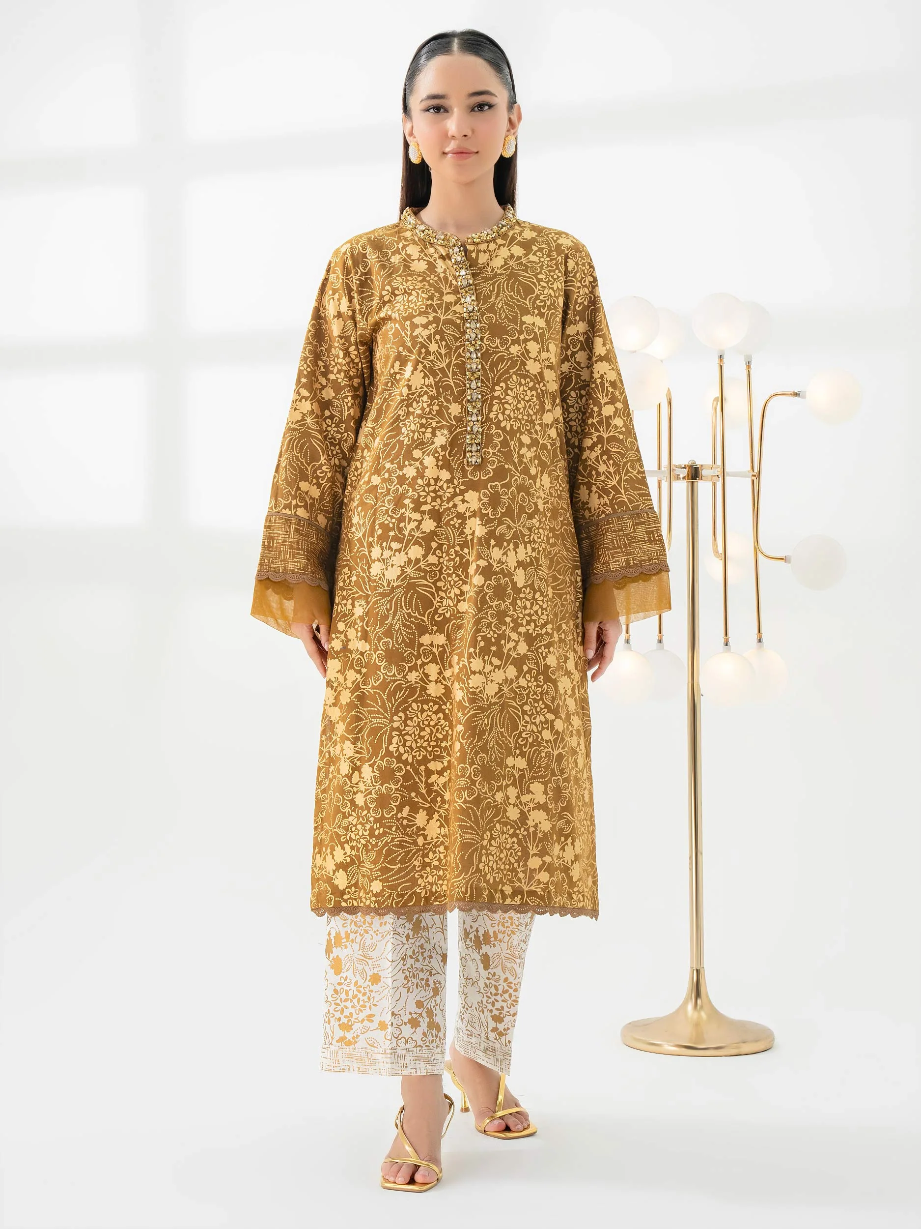 2 Piece Khaddar Suit-Paste Print (Pret) - Image 2