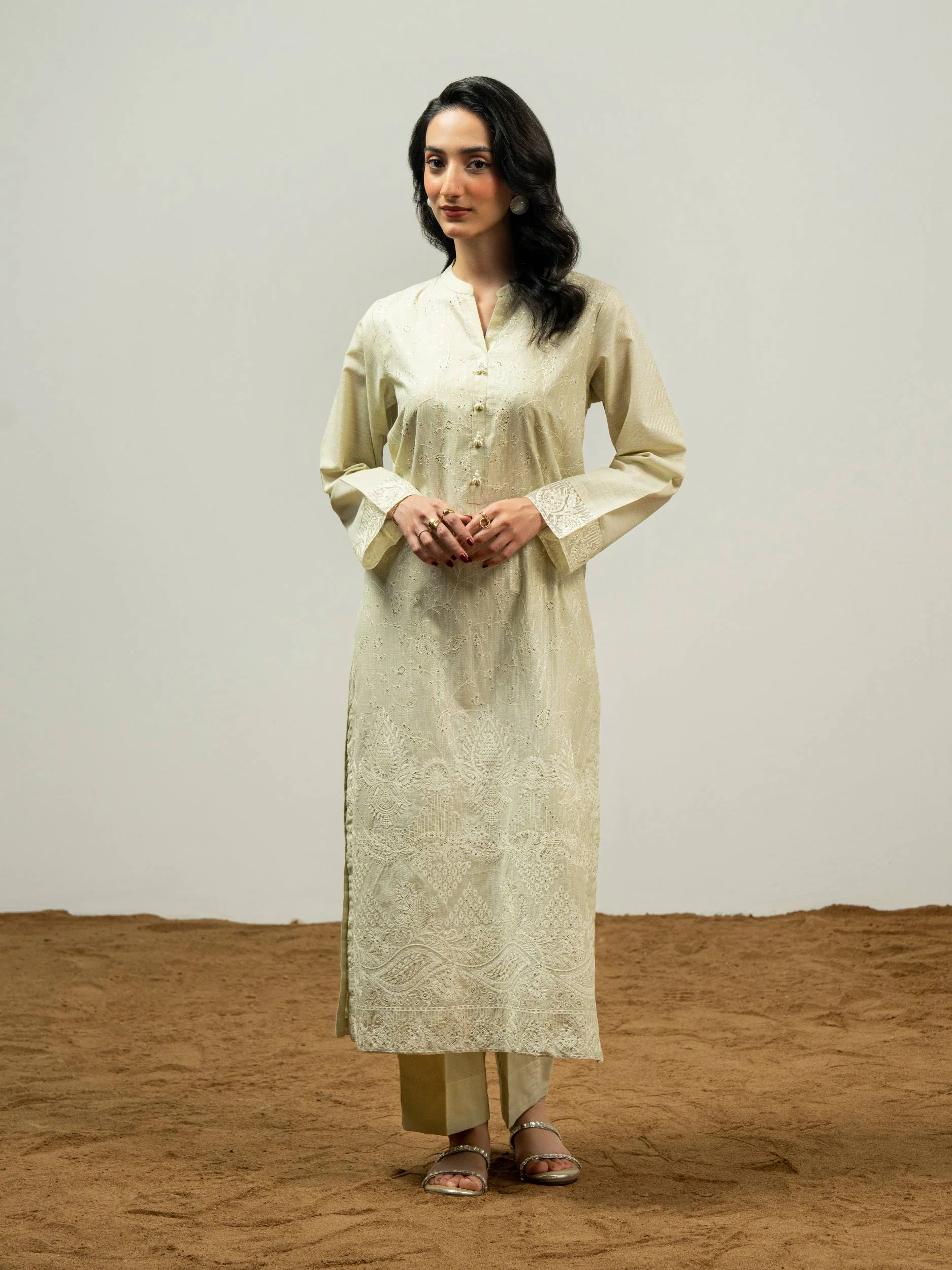 2 Piece Zari Suit-Embroidered (Pret) - Image 3