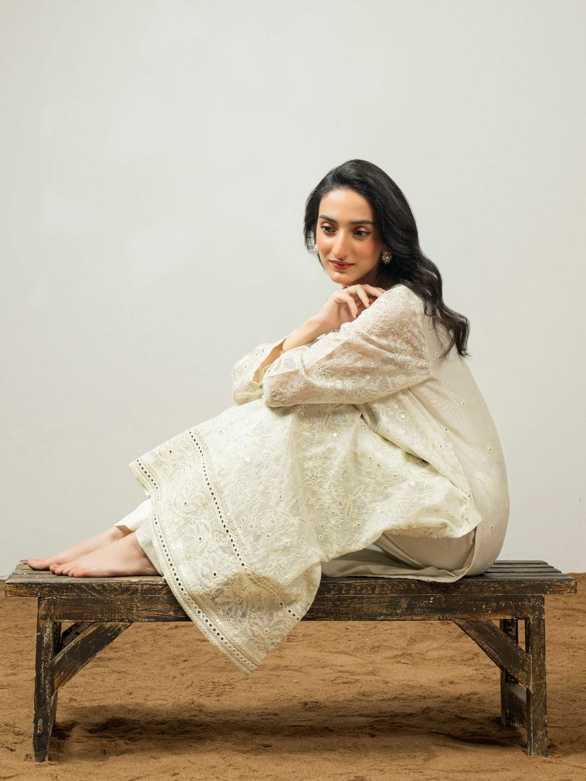 2 Piece Net Suit-Embroidered (Pret) - Image 2