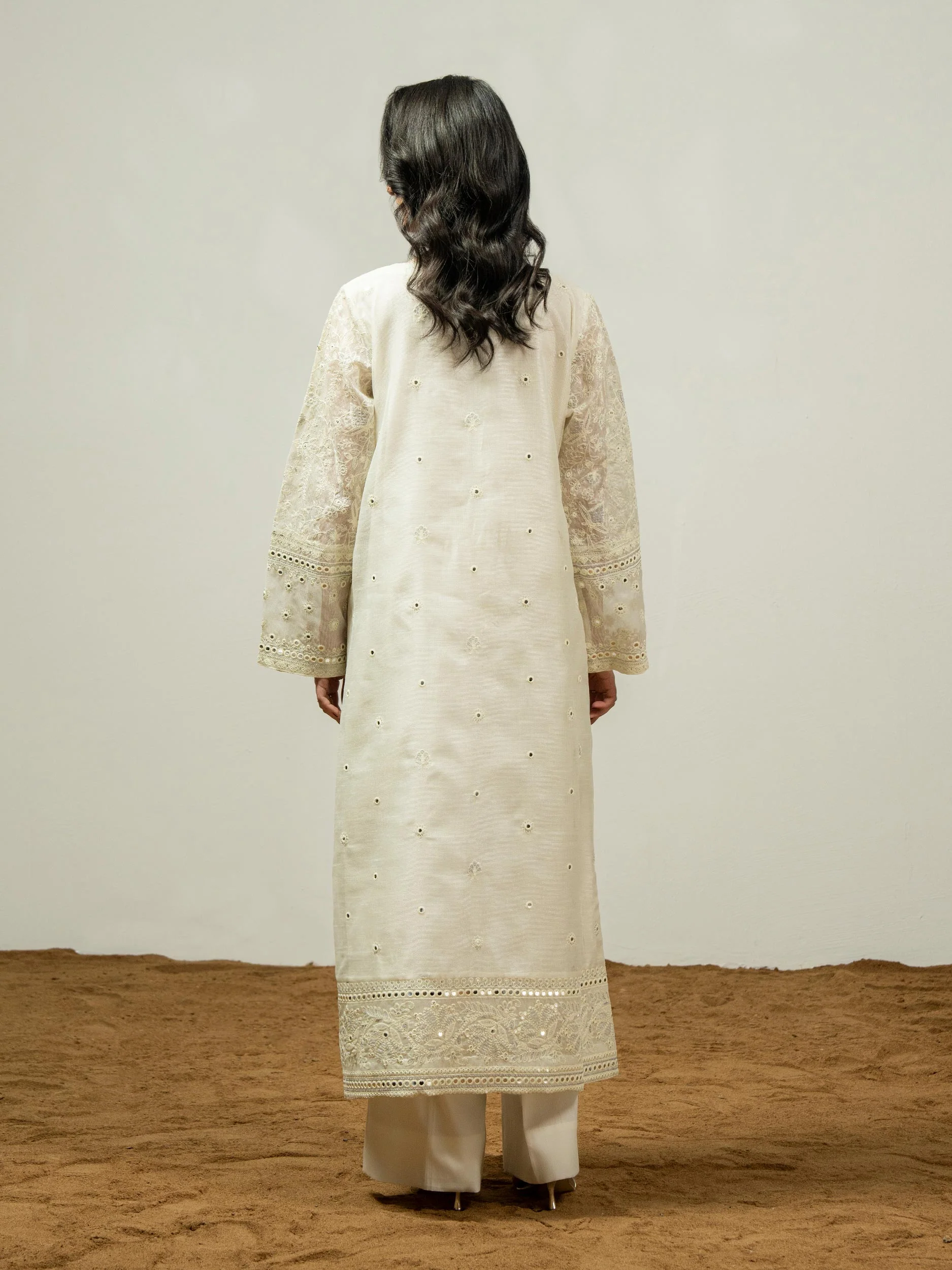 2 Piece Net Suit-Embroidered (Pret) - Image 5