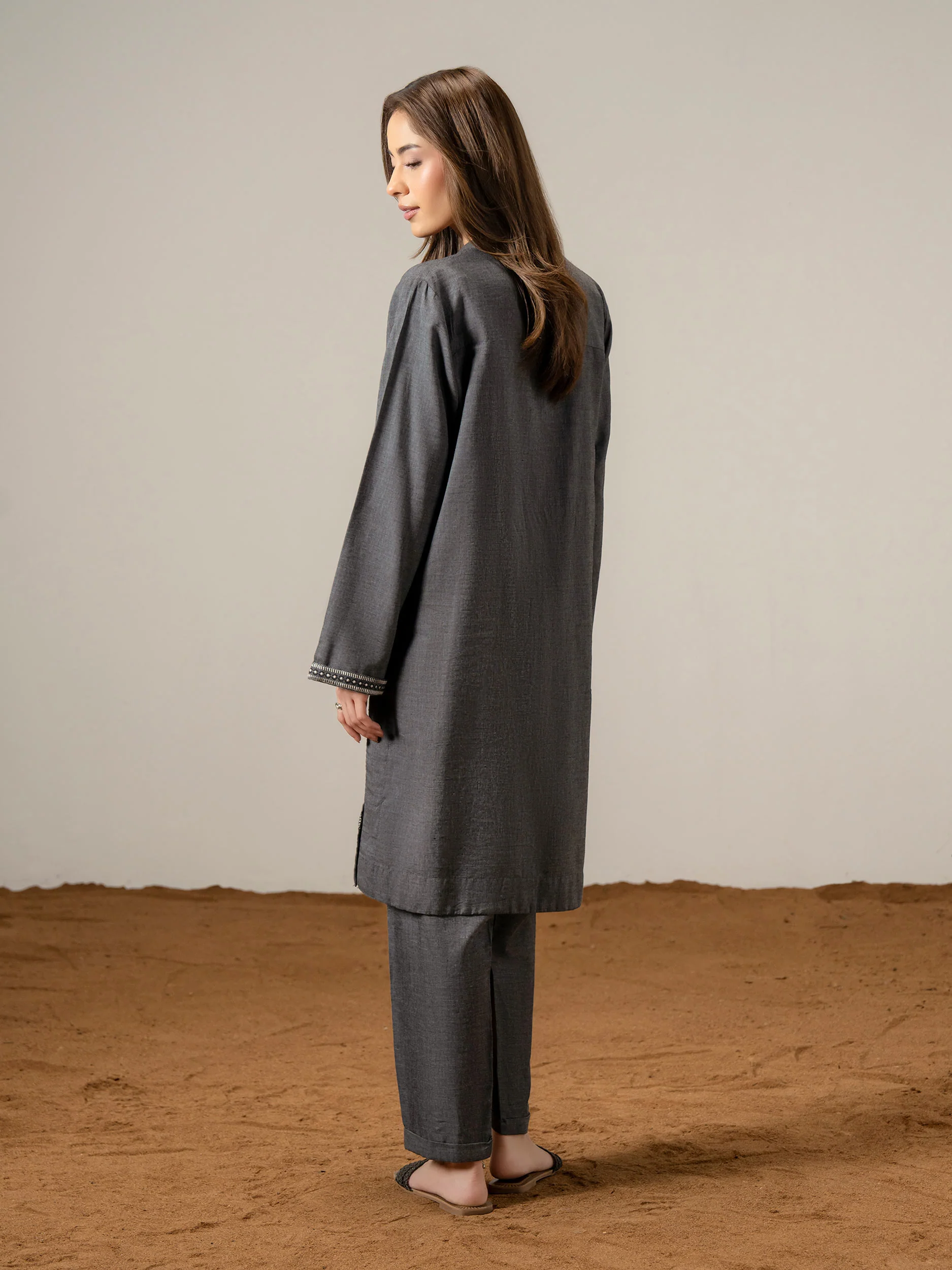 2 Piece Yarn Dyed Suit-Embroidered (Pret) - Image 7