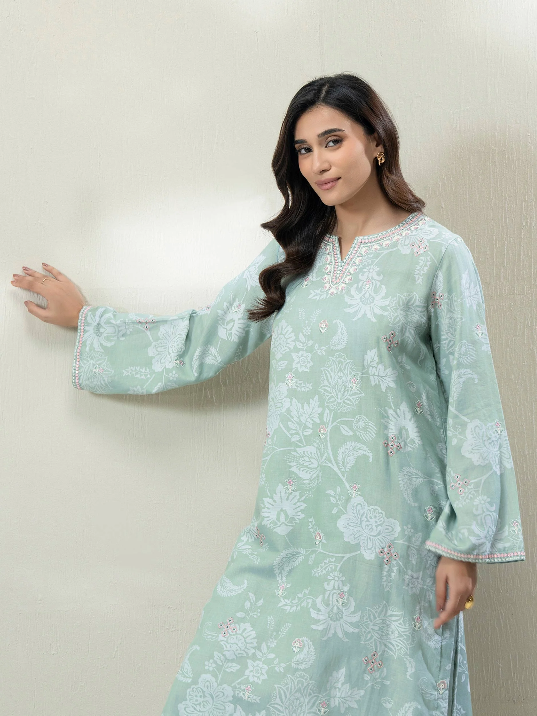 Self Jacquard Shirt- Embroidered (Pret) - Image 2