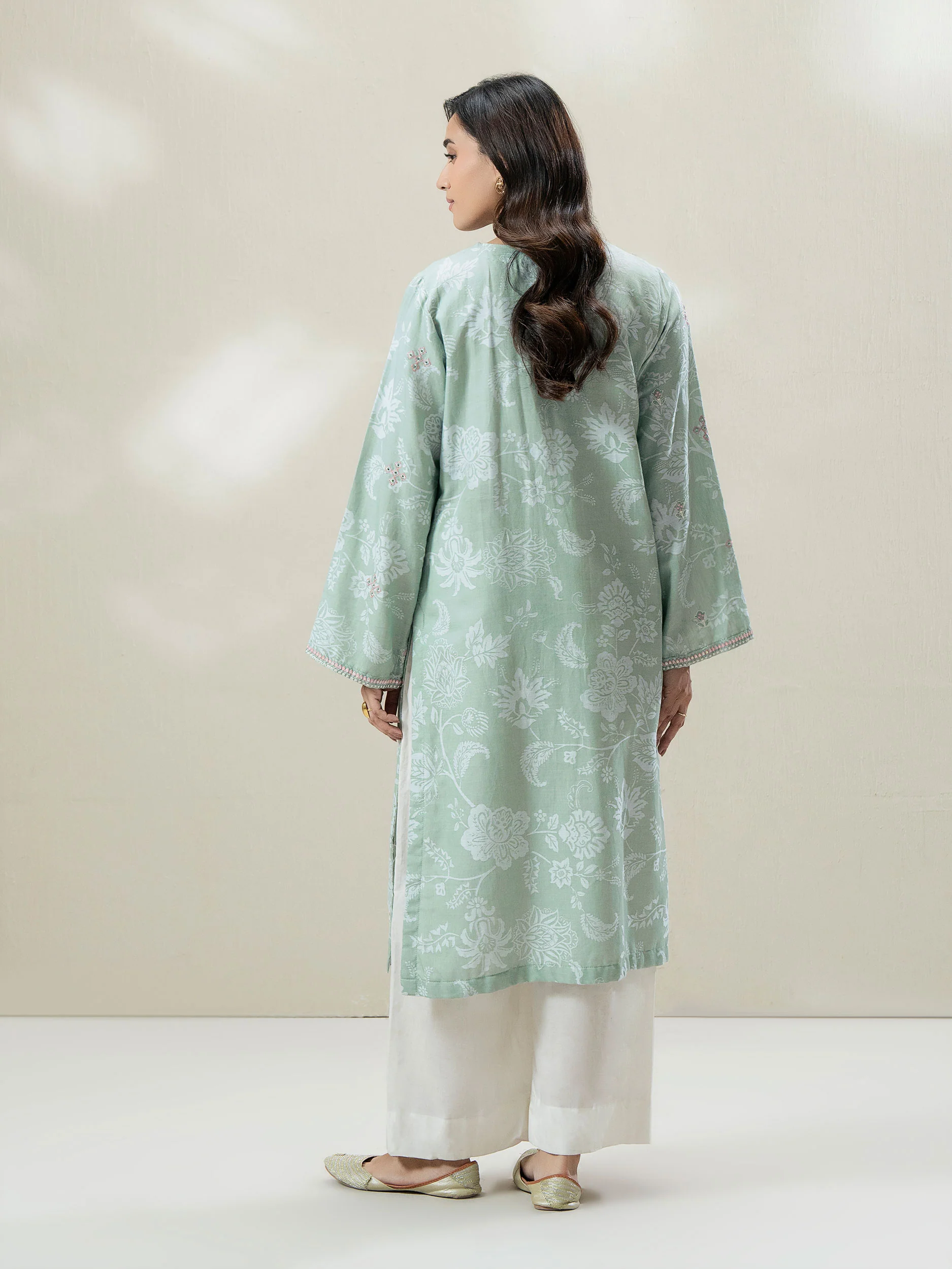 Self Jacquard Shirt- Embroidered (Pret) - Image 5