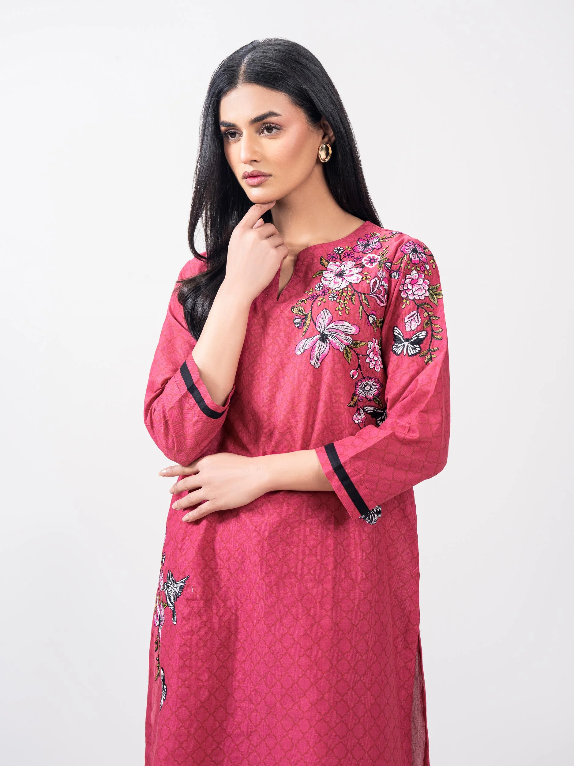 2 Piece Cambric Suit- Embroidered (Pret) - Image 5