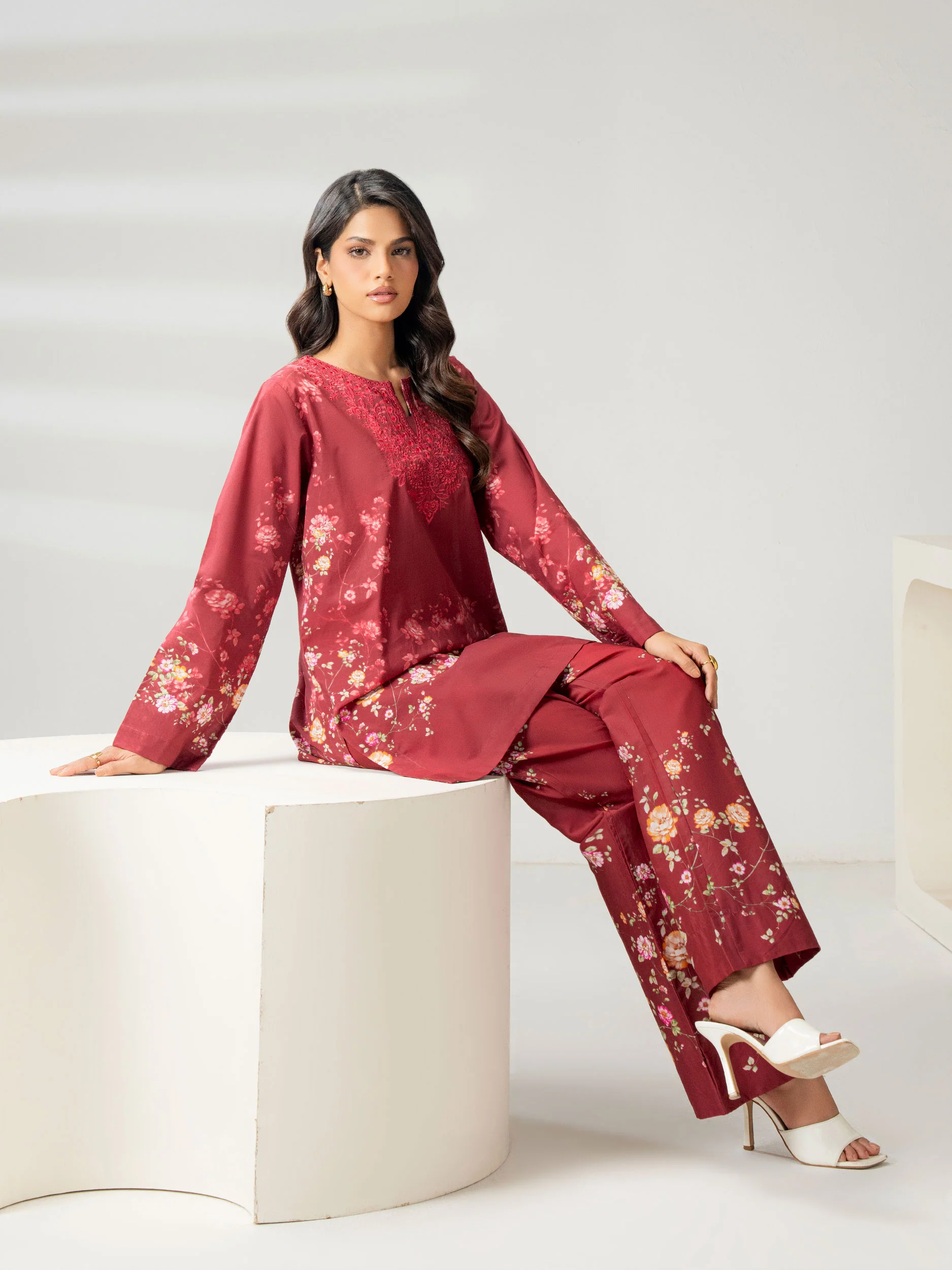 Cambric Co-ord Set-Embroidered - Image 2