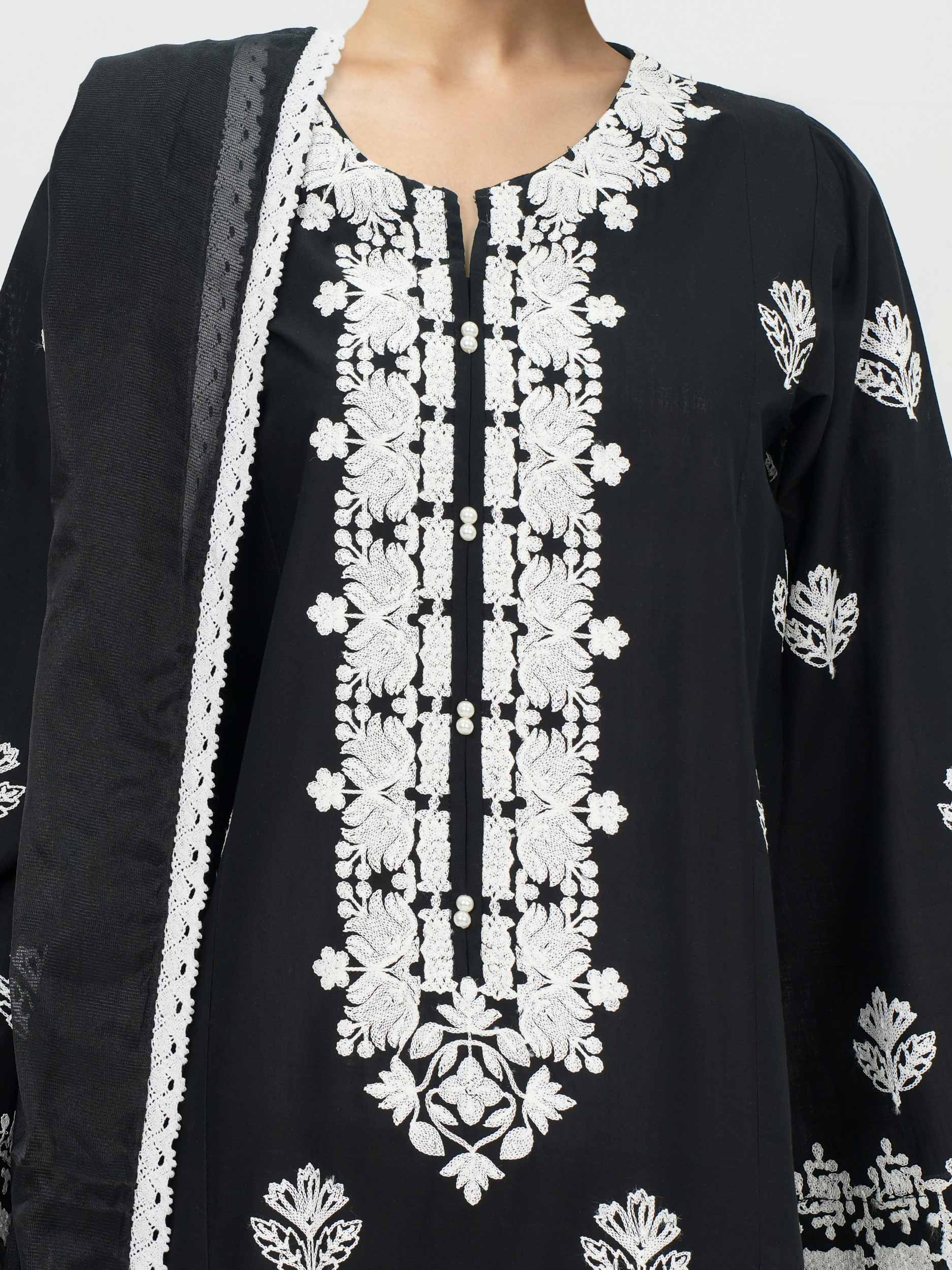 3 Piece Lawn Slub Suit- Embroidered (Pret) - Image 4