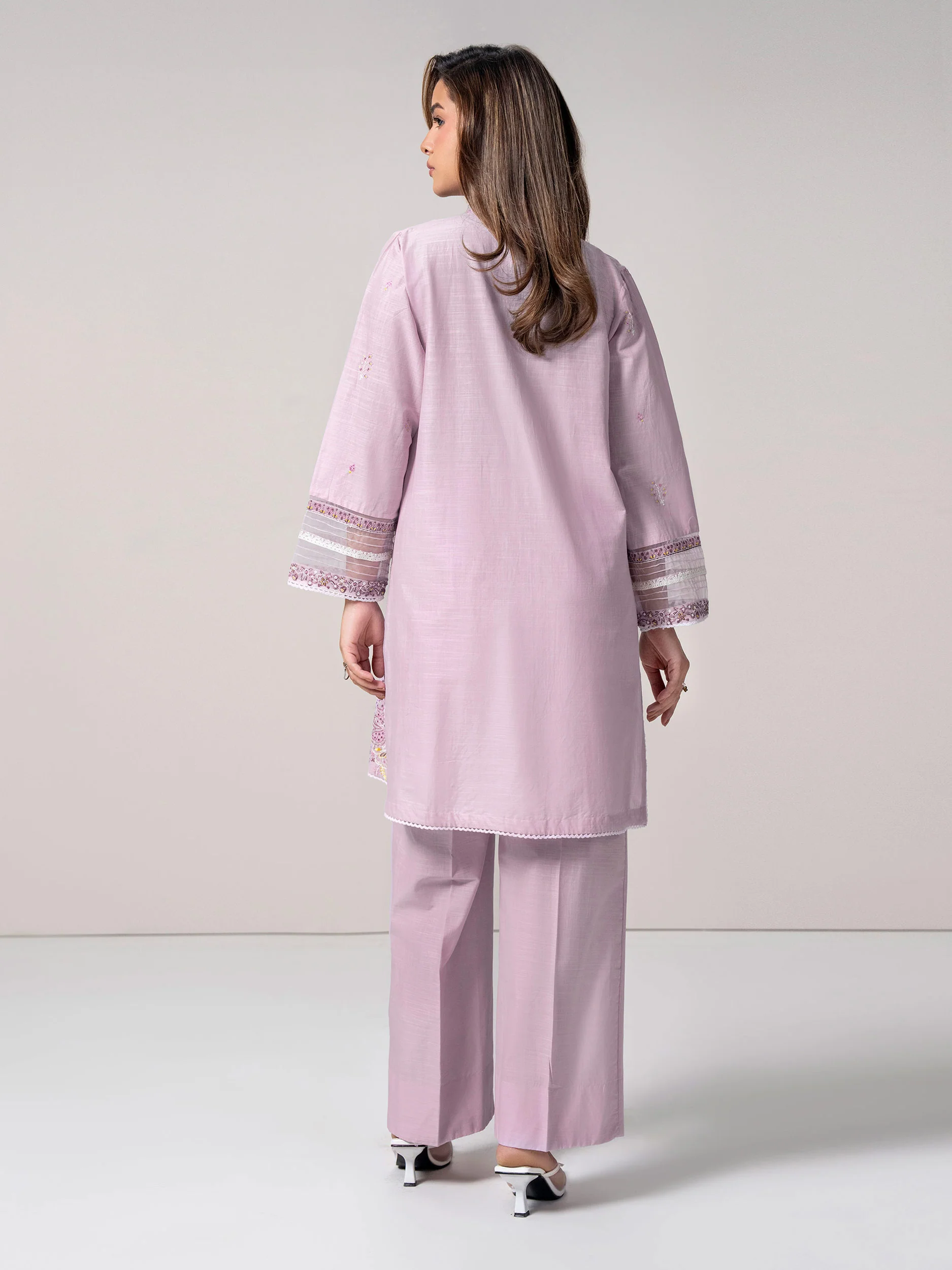 2 Piece Cambric Suit- Embroidered (Pret) - Image 3