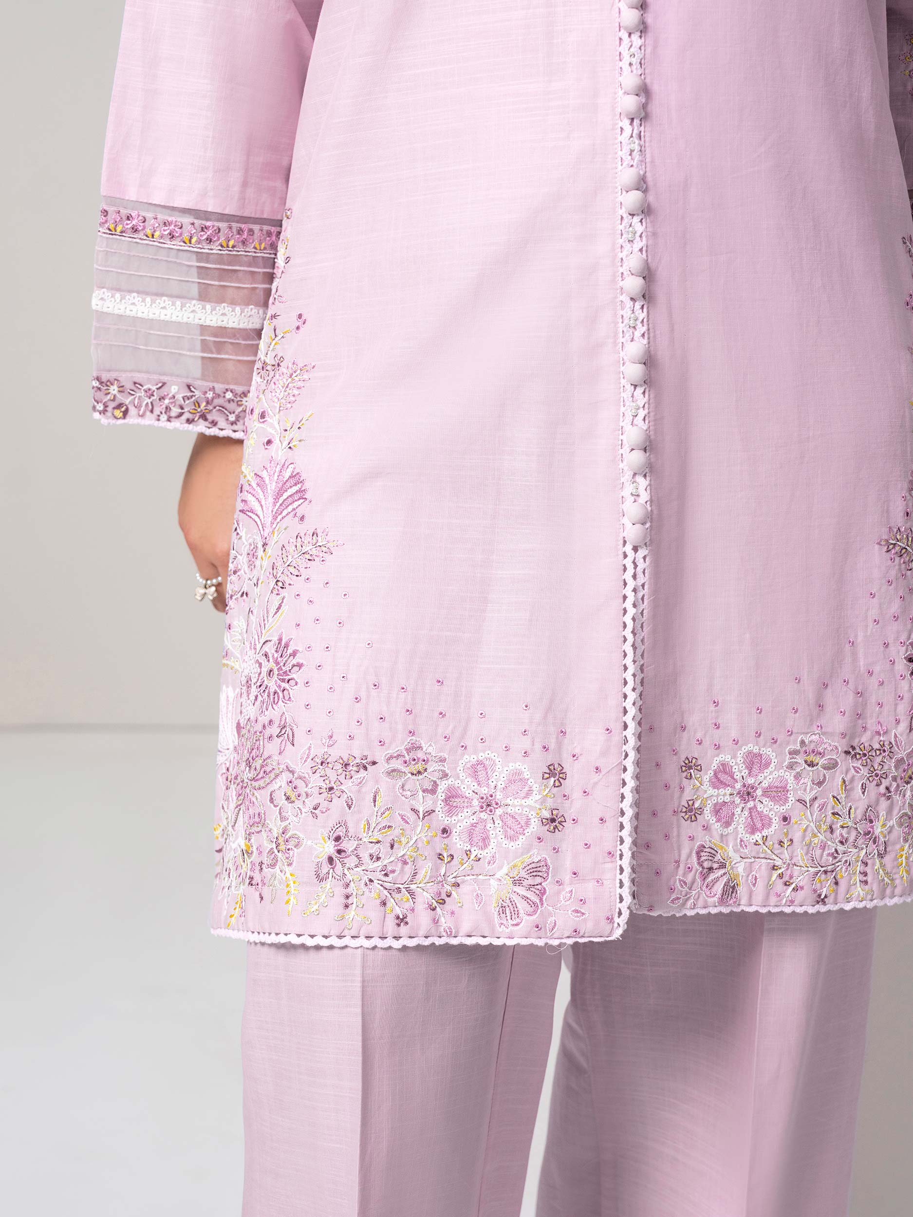 2 Piece Cambric Suit- Embroidered (Pret) - Image 6