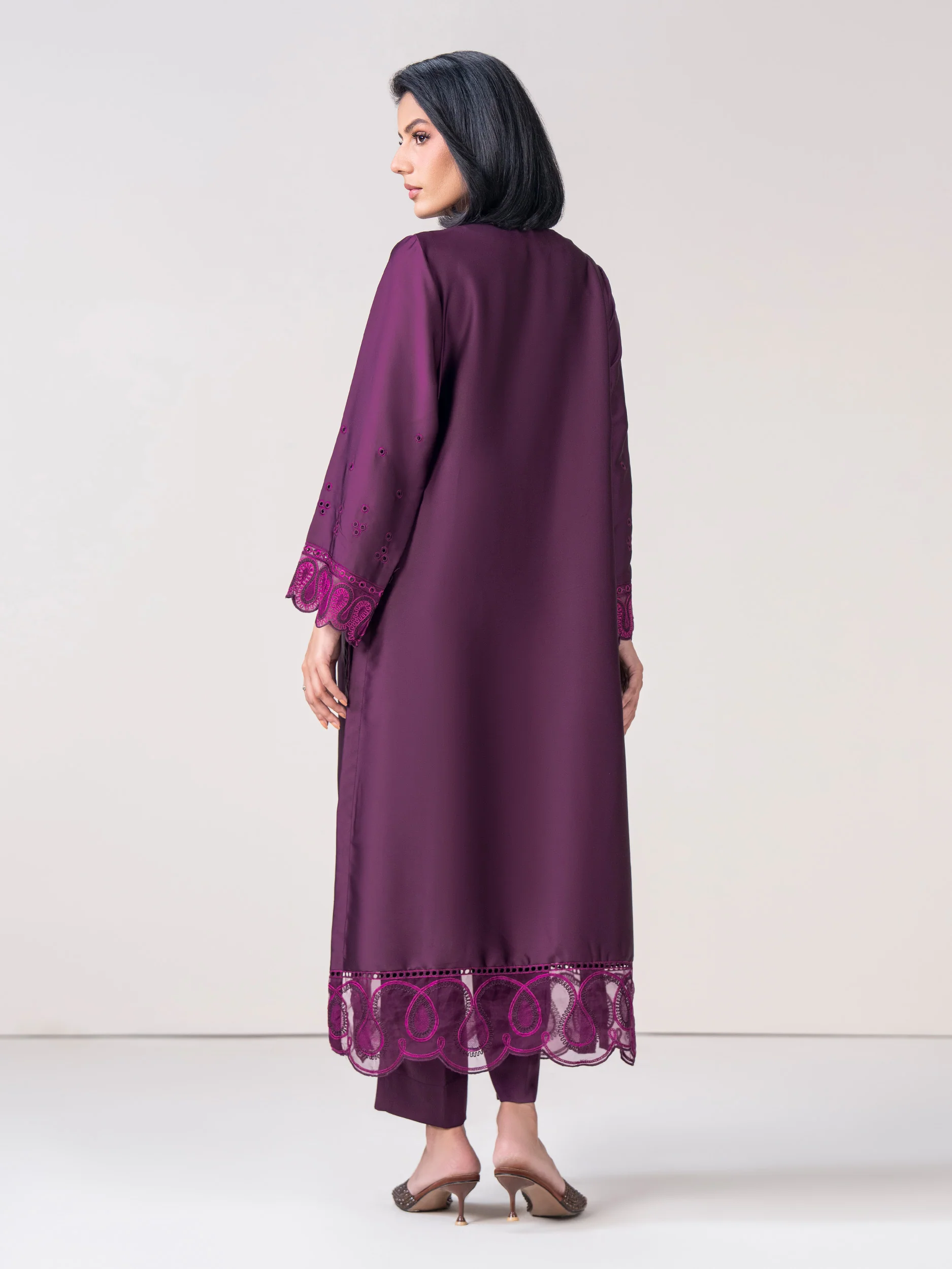 2 Piece Silk Suit- Embroidered (Pret) - Image 4