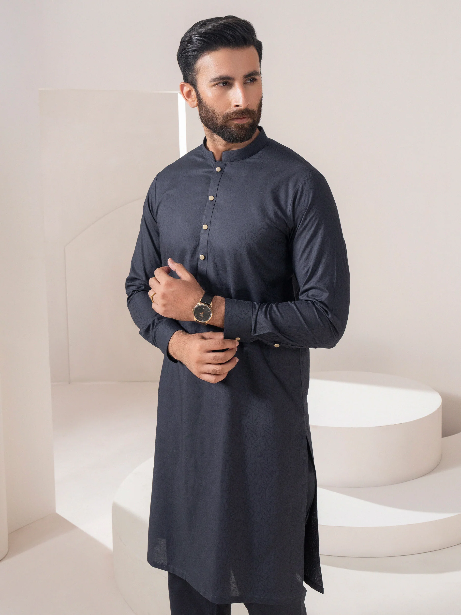 Self Jacquard Suit - Image 2