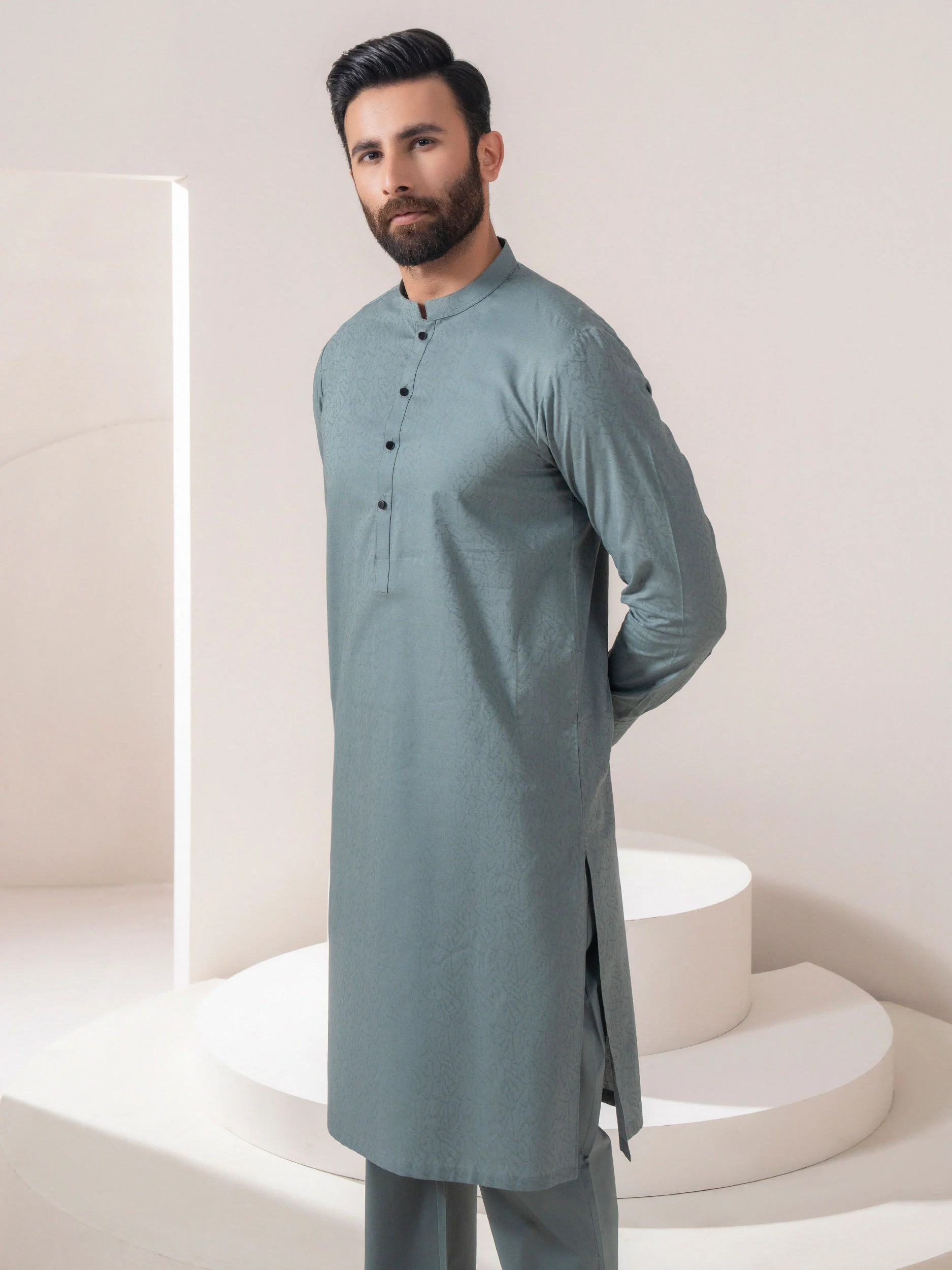 Self Jacquard Suit - Image 4