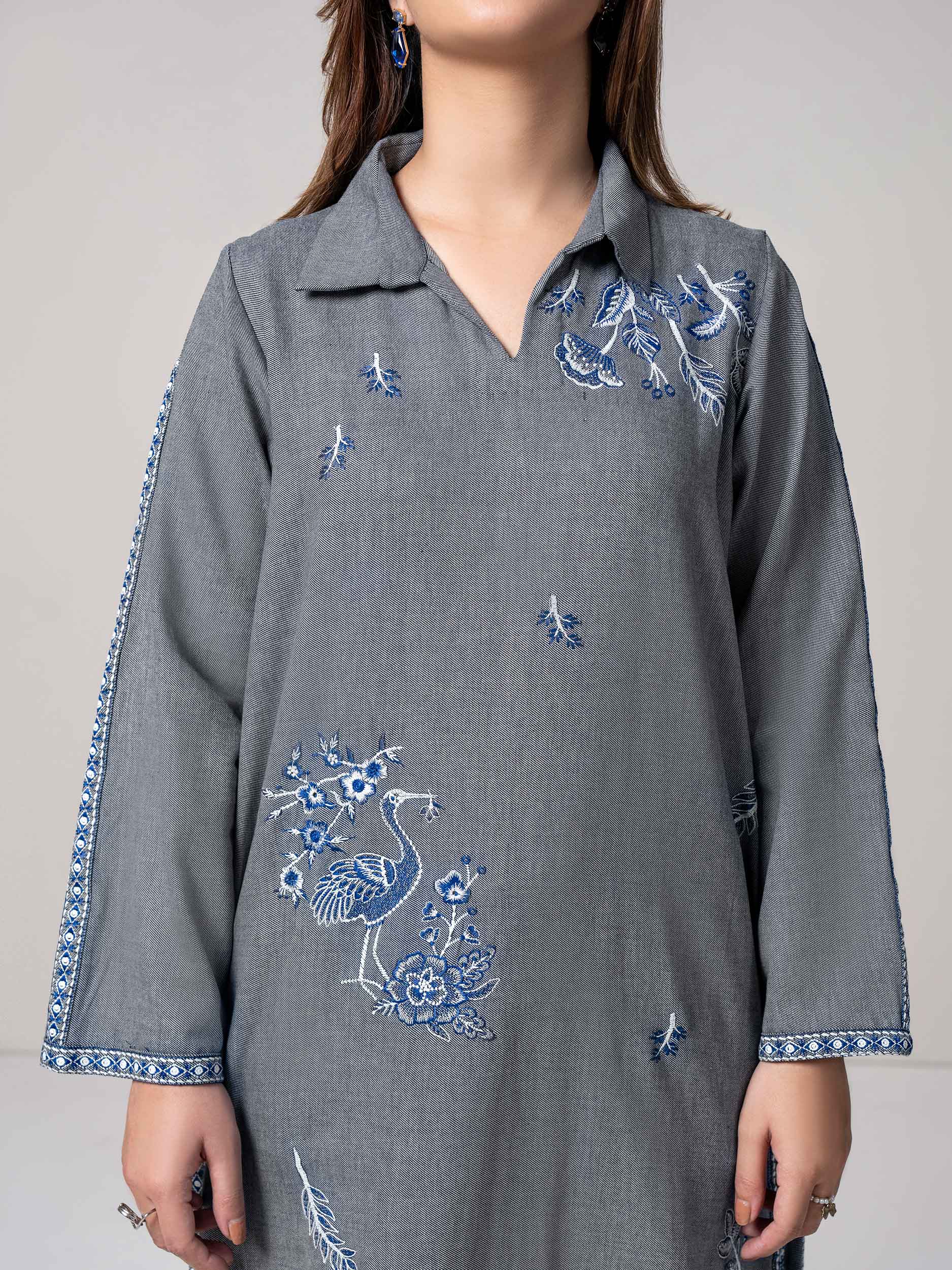 Yarn Dyed Shirt-Embroidered (Pret) - Image 5