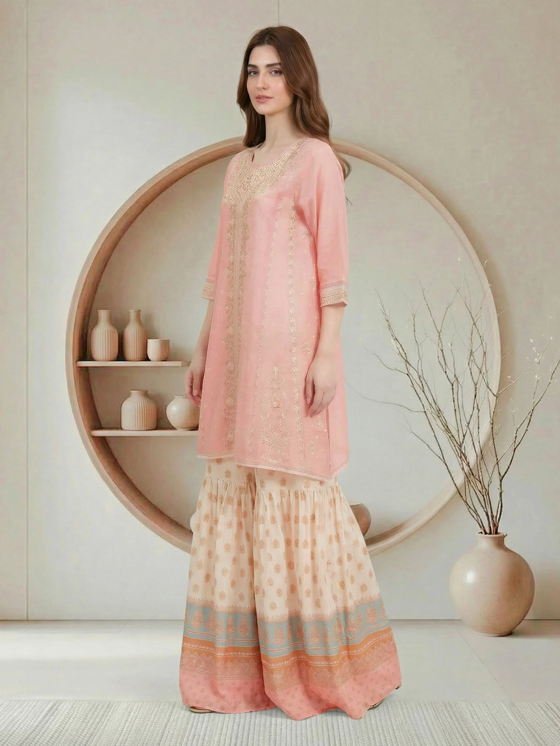 2 Piece Missouri Suit- Embroidered (Pret) - Image 2