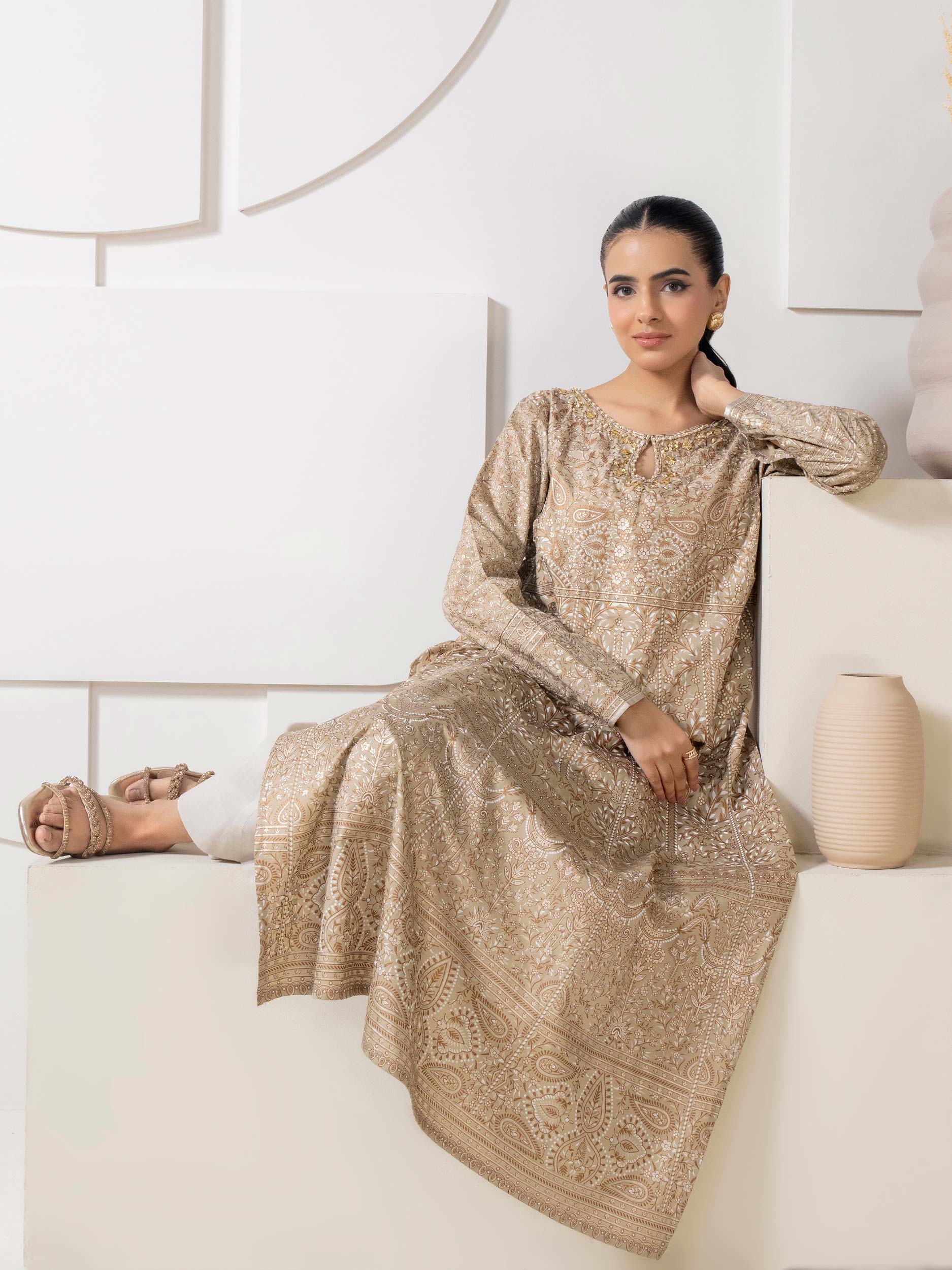 Satin Shirt-Embellished (Pret) - Image 5