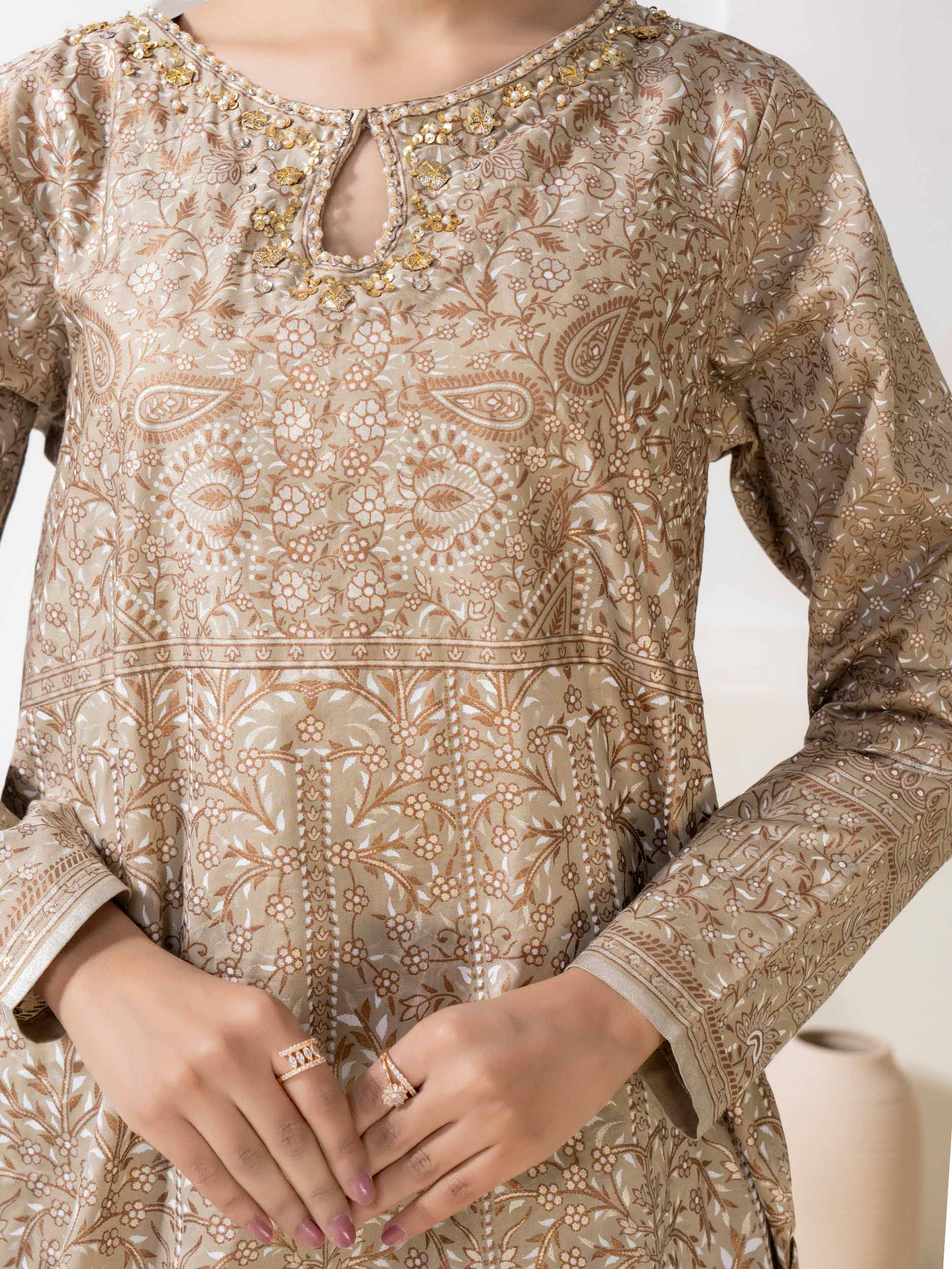 Satin Shirt-Embellished (Pret) - Image 6