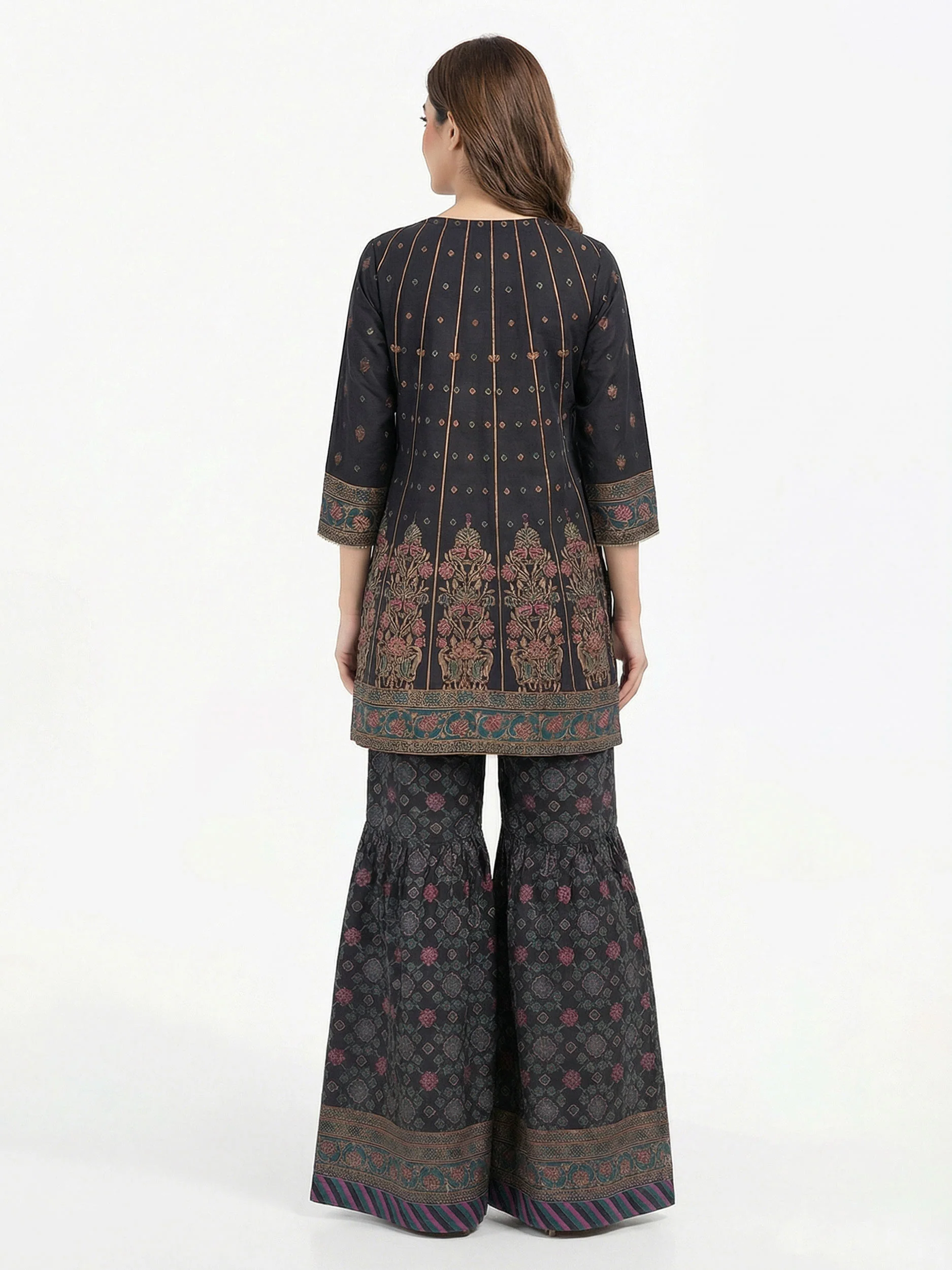 2 Piece Lawn Slub Suit-Embroidered (Pret) - Image 2