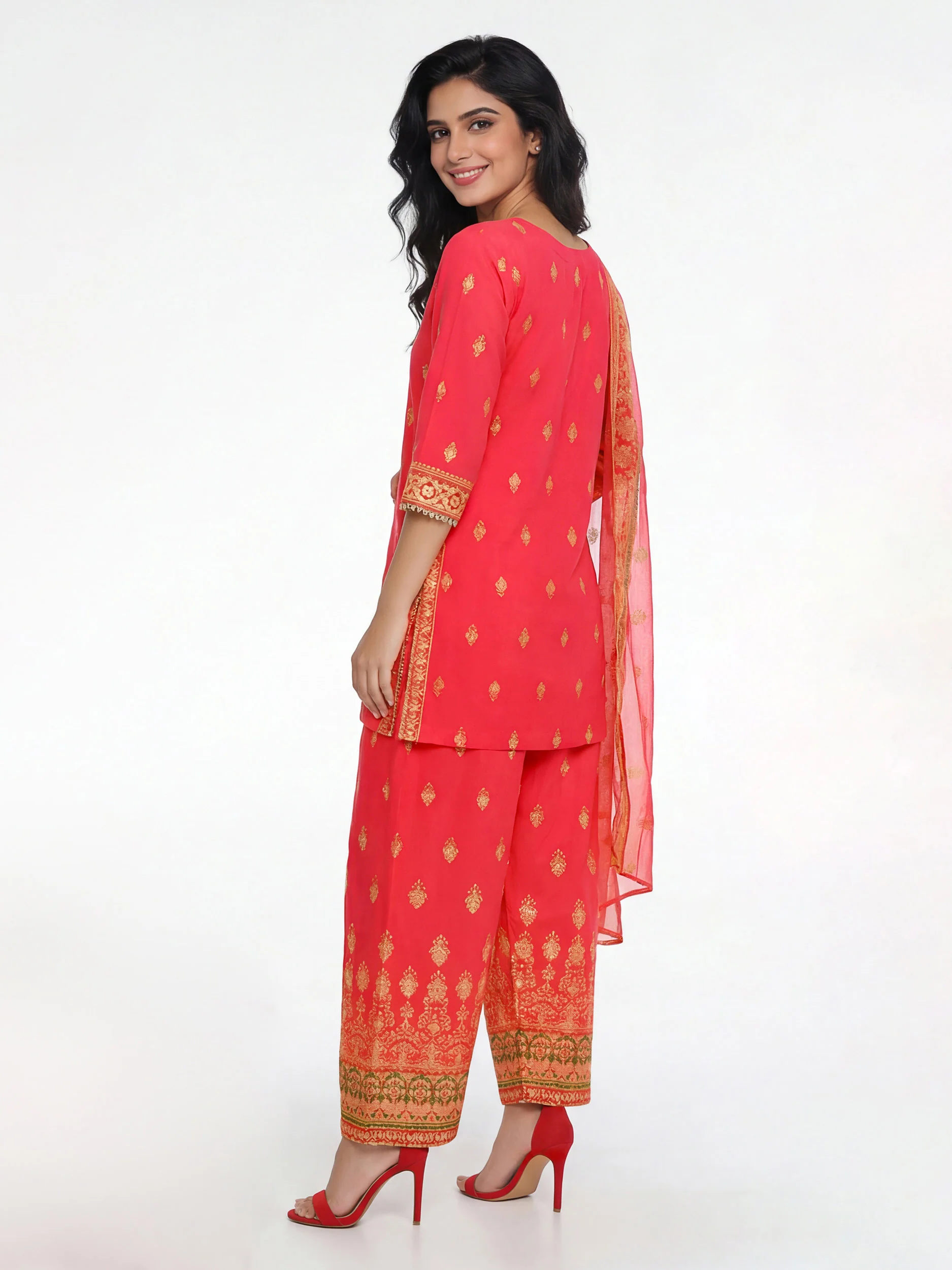3 Piece Cambric Suit- Embroidered (Pret) - Image 3