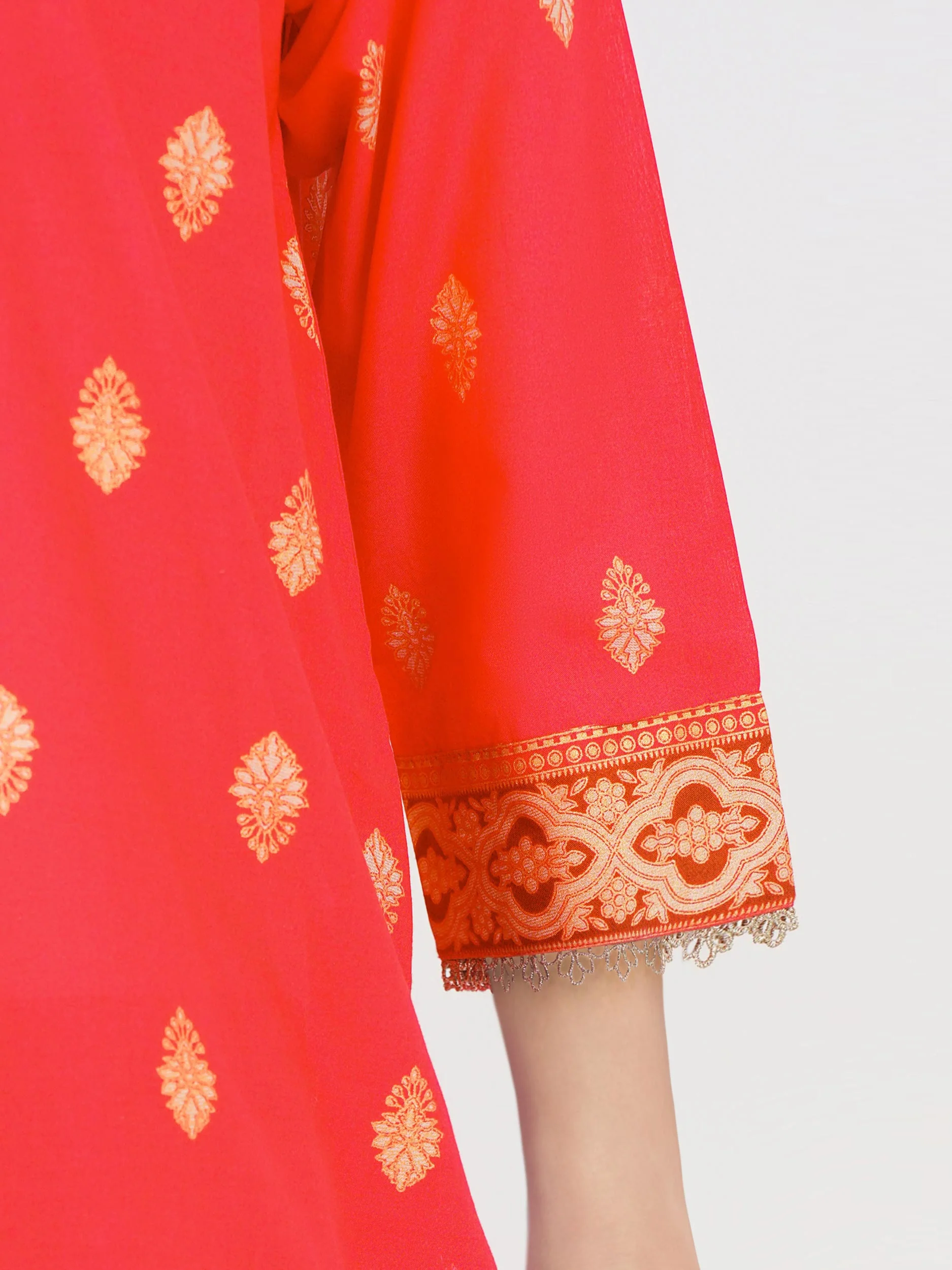 3 Piece Cambric Suit- Embroidered (Pret) - Image 5