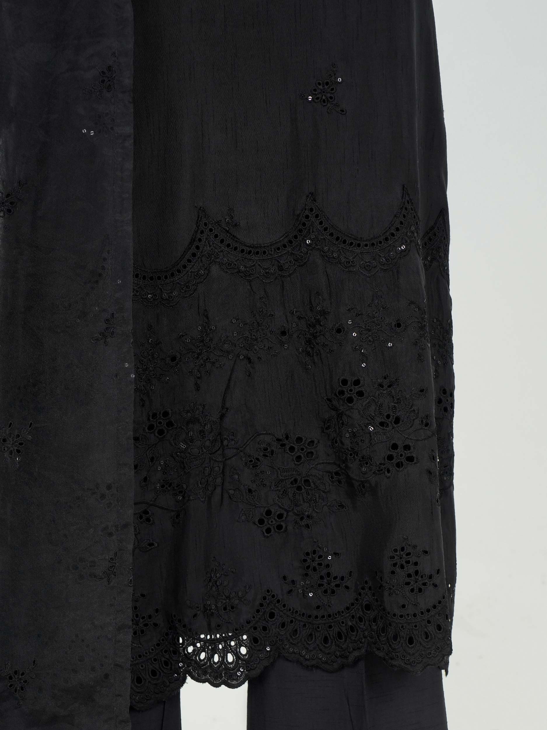 3 Piece Raw Silk Suit- Embroidered (Pret) - Image 6