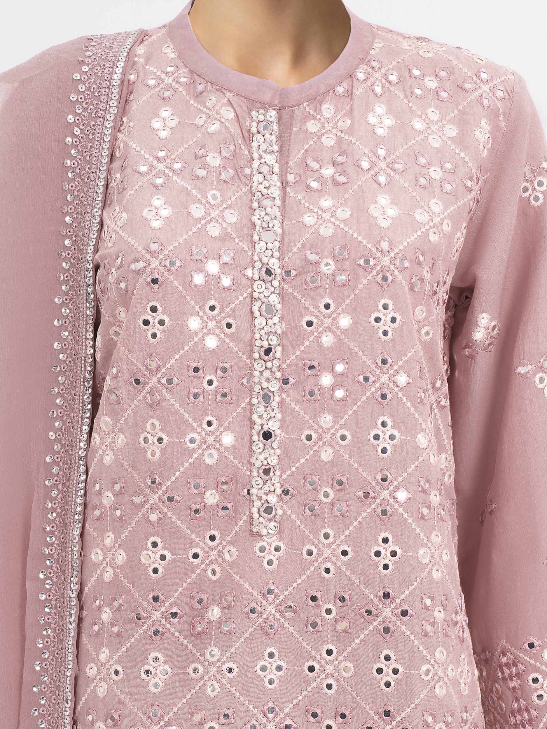 3 Piece Raw Silk Suit- Embroidered (Pret) - Image 3
