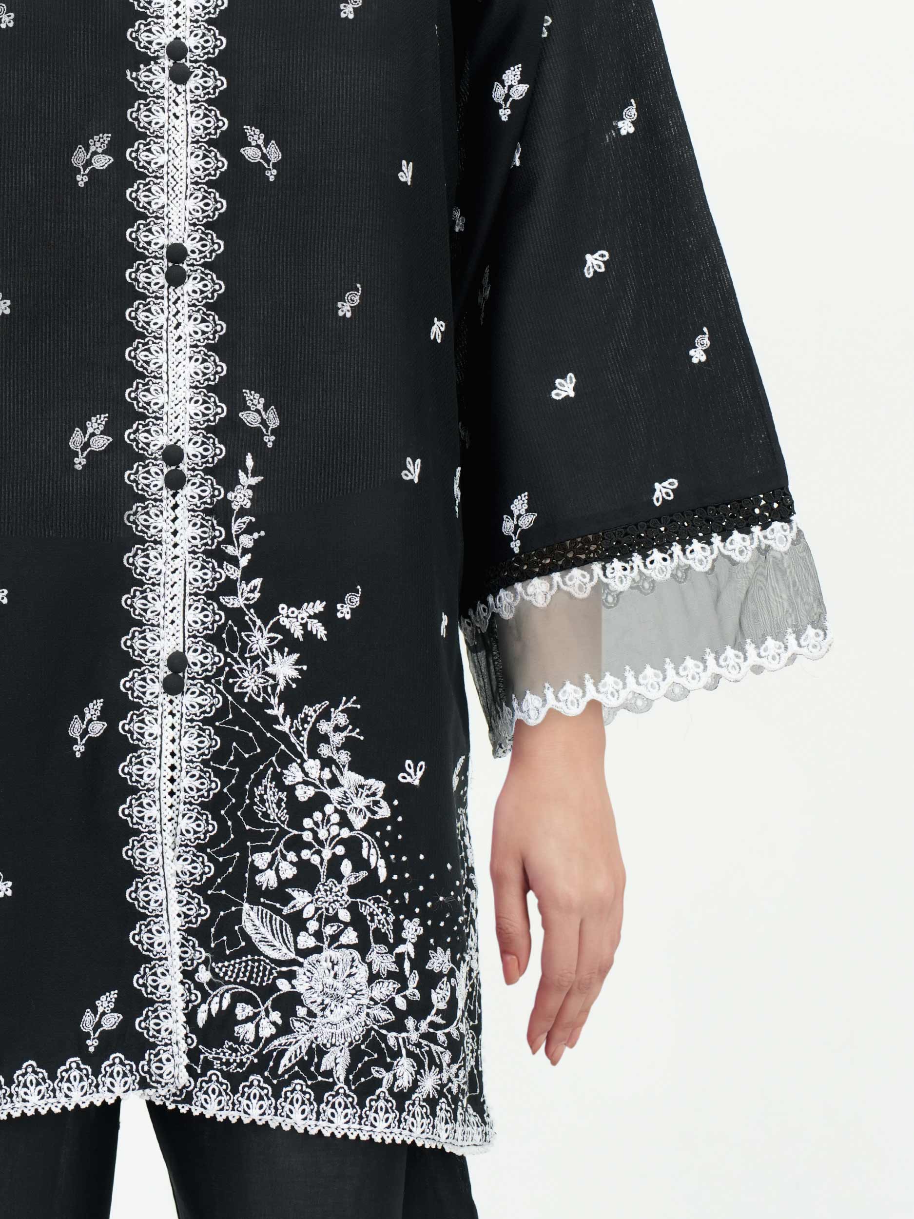 2 Piece Dobby Suit- Embroidered (Pret) - Image 5