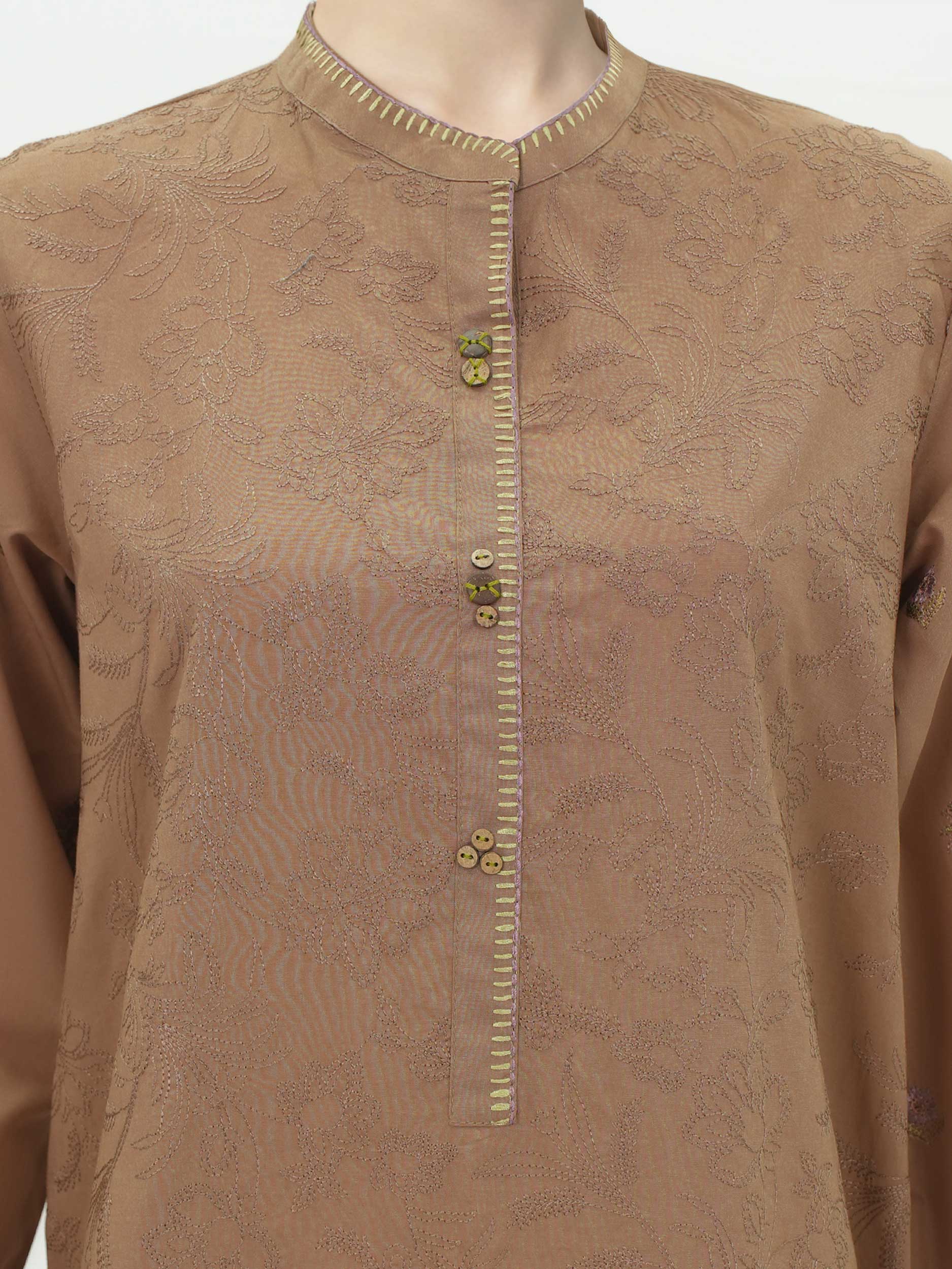 2 Piece Cambric Suit- Embroidered (Pret) - Image 3