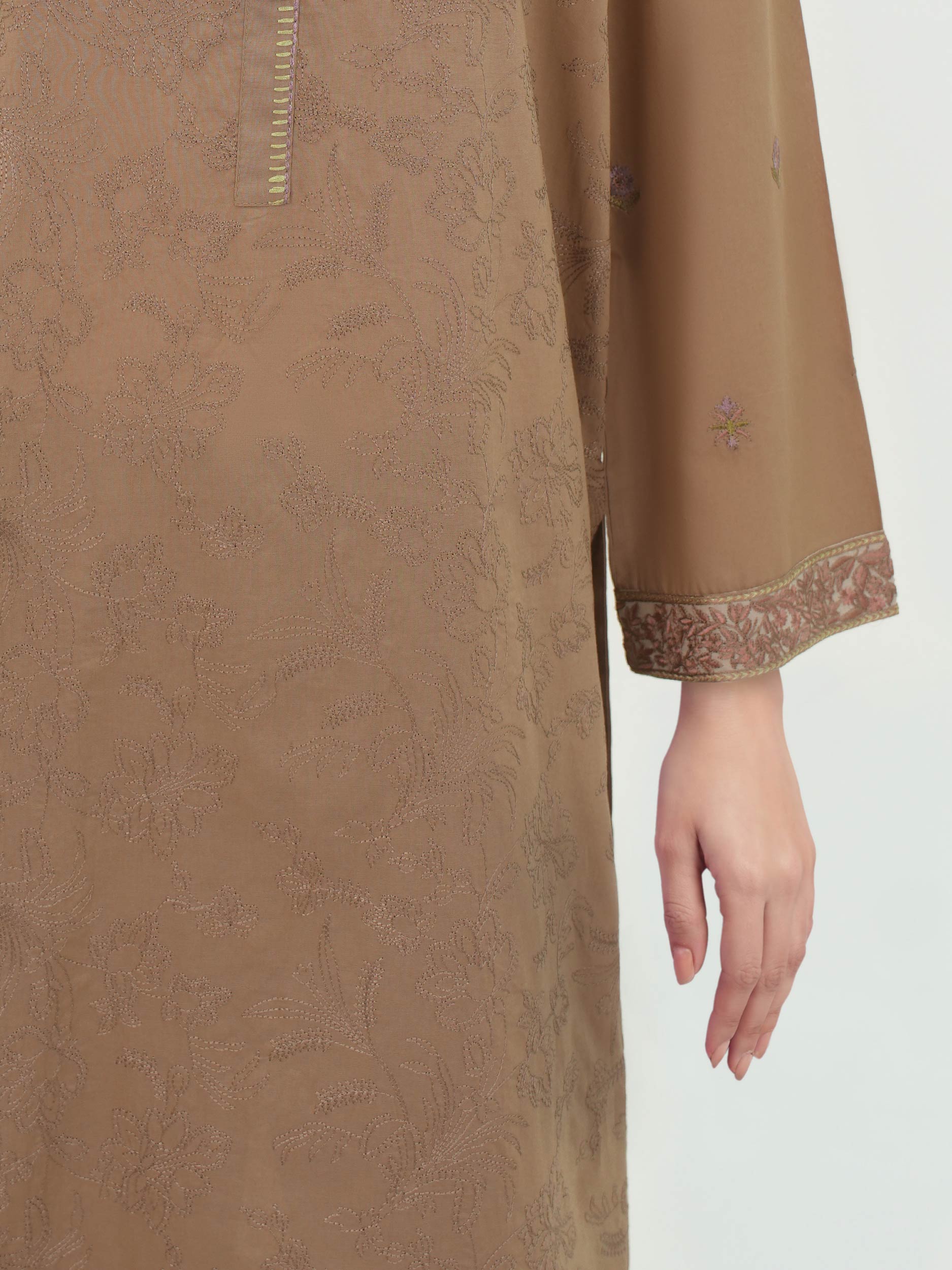 2 Piece Cambric Suit- Embroidered (Pret) - Image 4