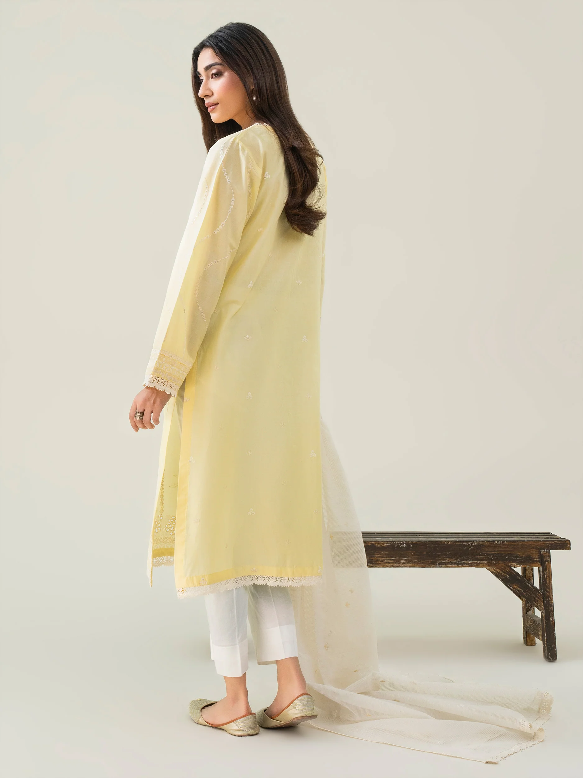 2 Piece Cambric Suit-Embroidered (Pret) - Image 5