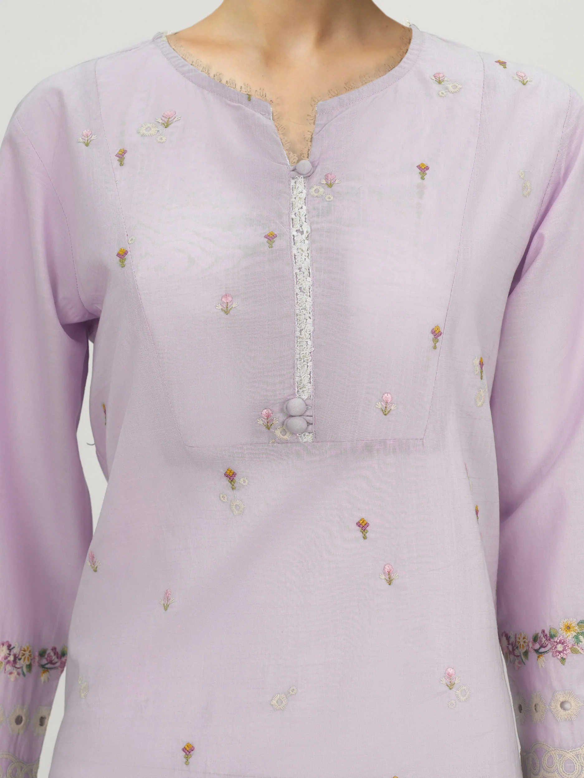 2 Piece Lawn Slub Suit- Embroidered (Pret) - Image 4