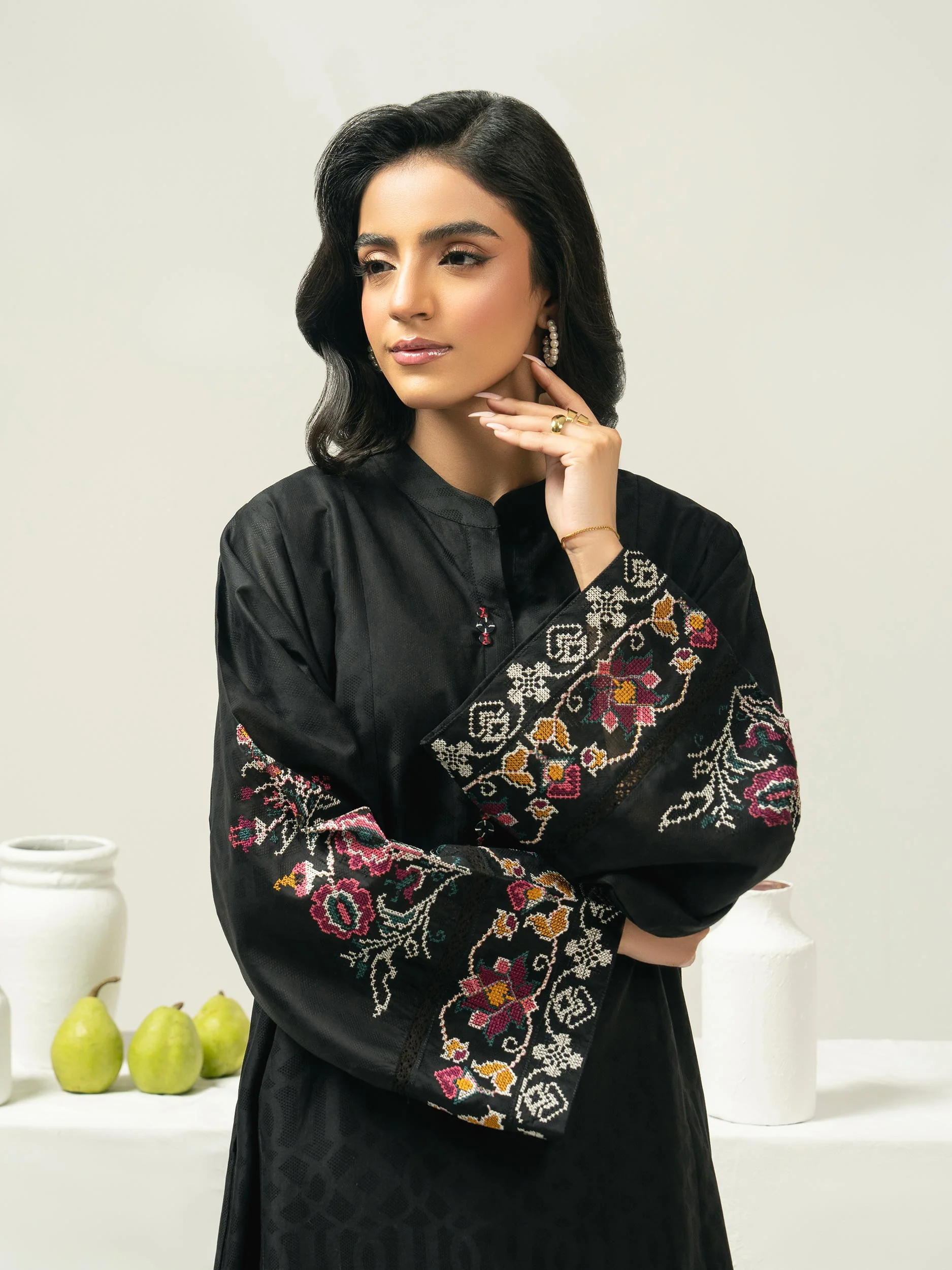 2 Piece Jacquard Suit-Embroidered (Pret) - Image 5