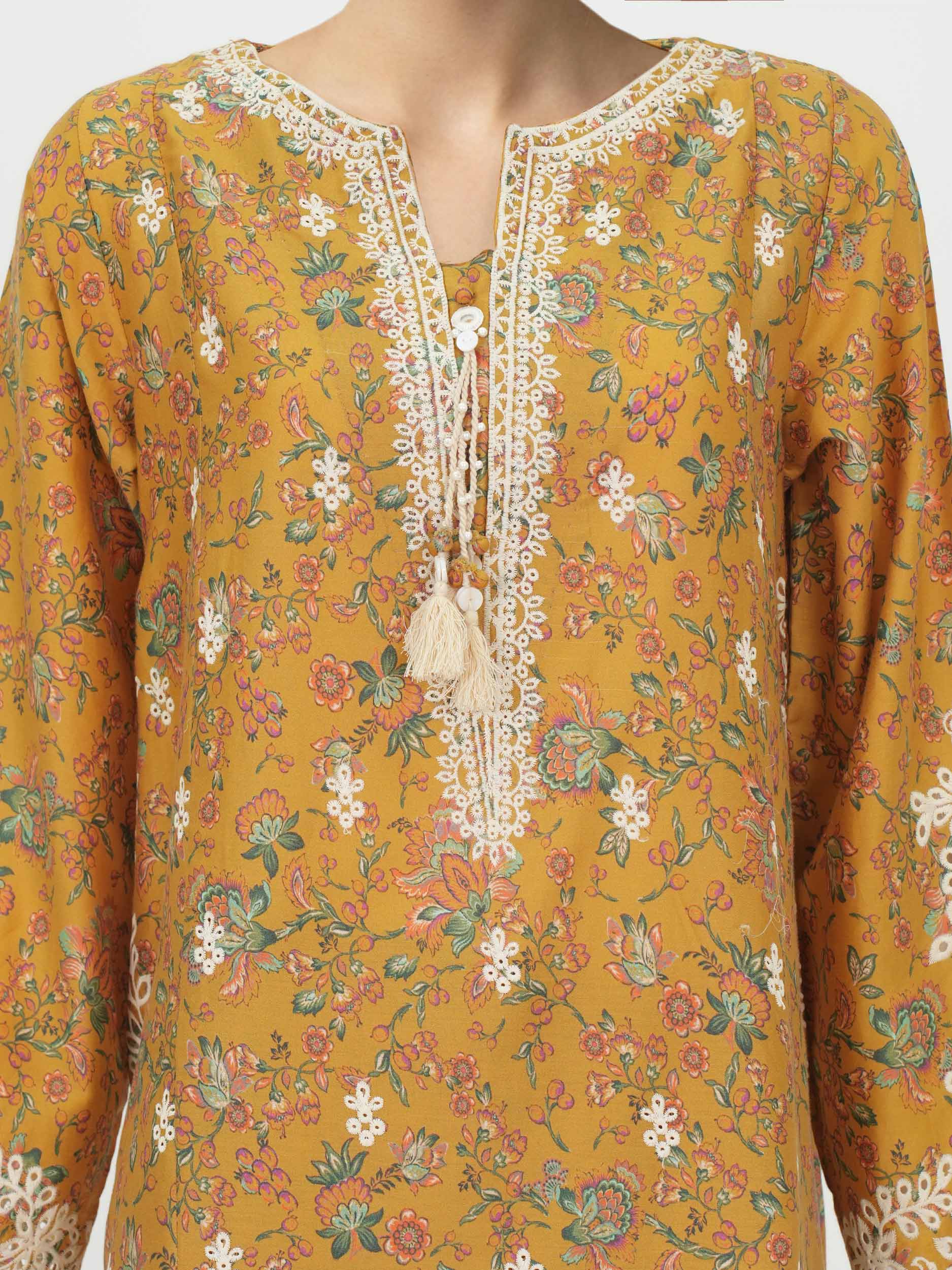 2 Piece Satin Suit- Embroidered (Pret) - Image 4